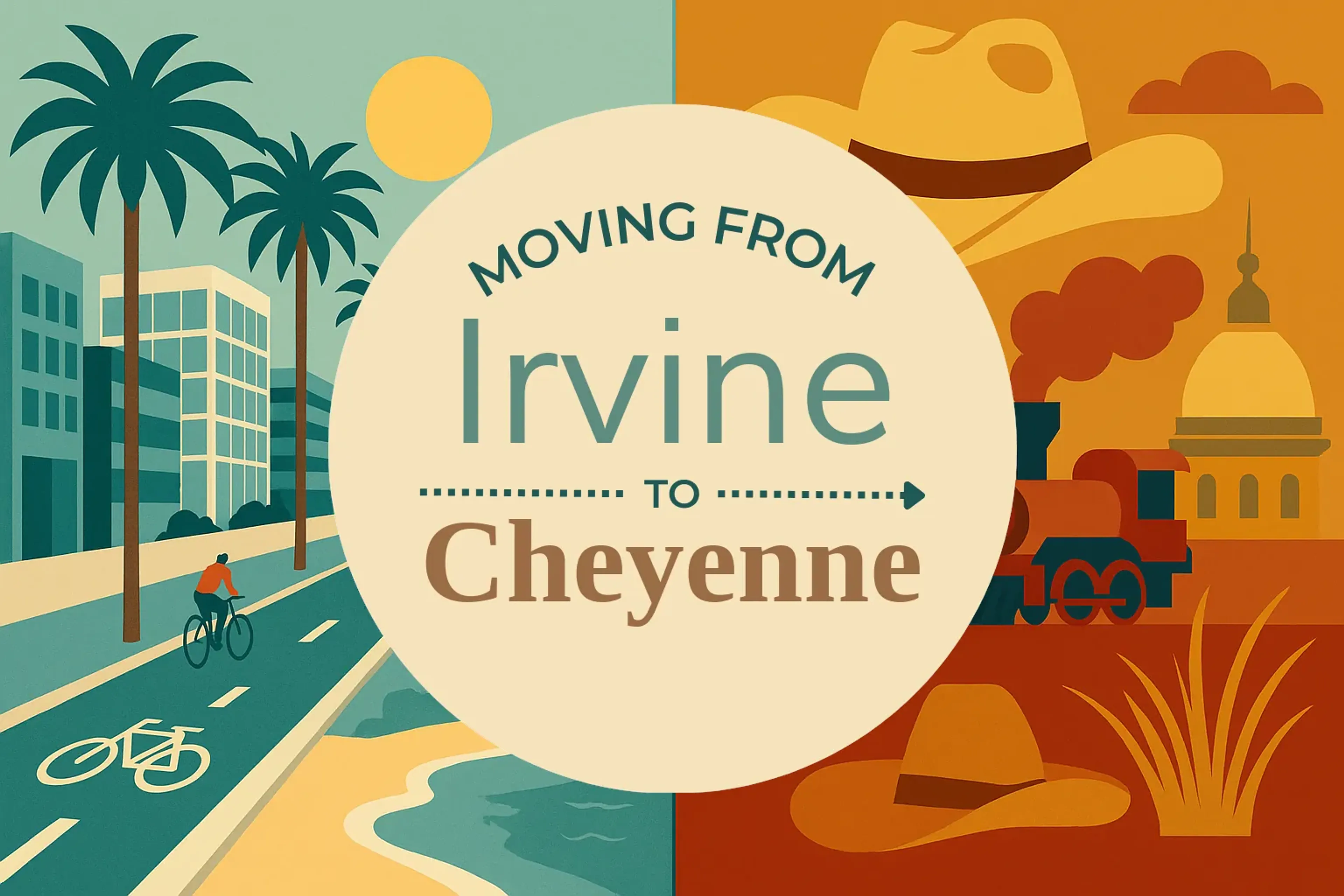 Side-by-side comparison of Irvine to Cheyenne moving companies