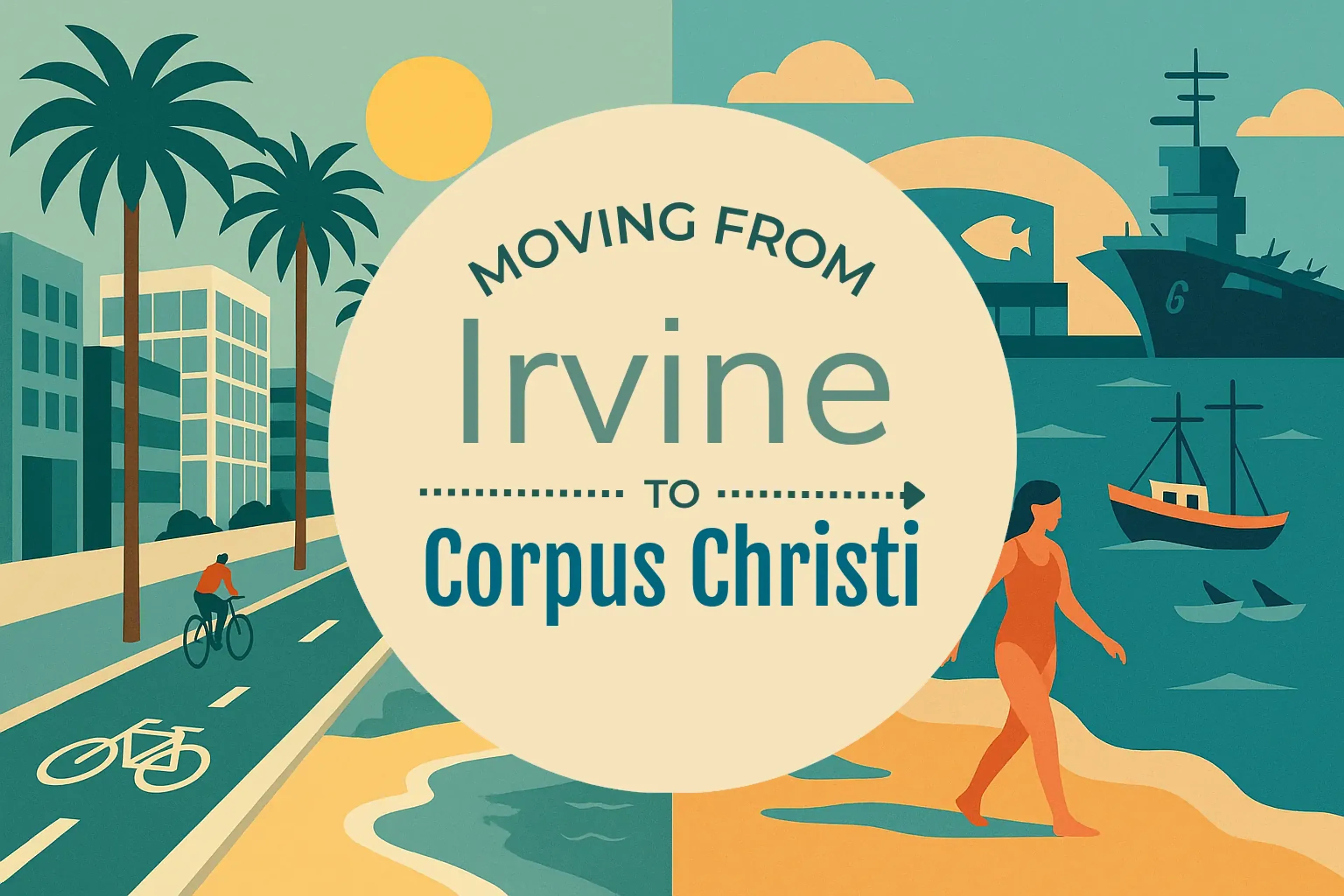 Side-by-side comparison of Irvine to Corpus Christi moving companies