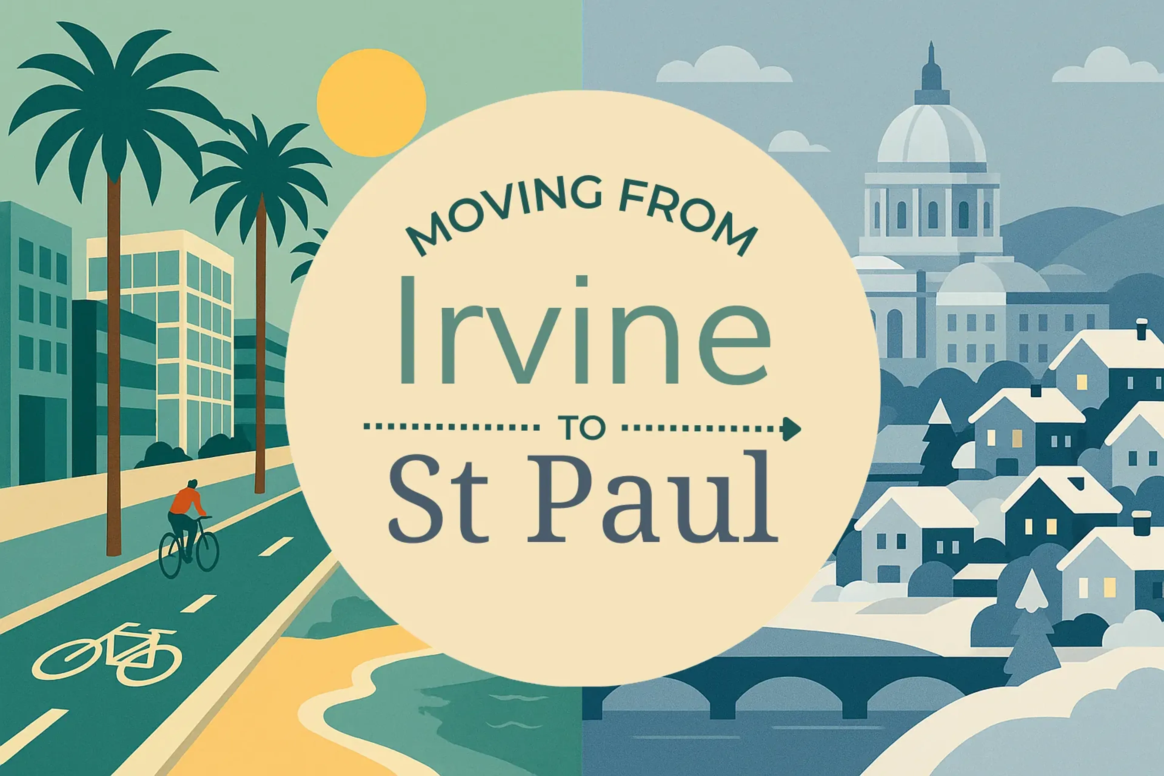 Side-by-side comparison of Irvine to St. Paul moving companies
