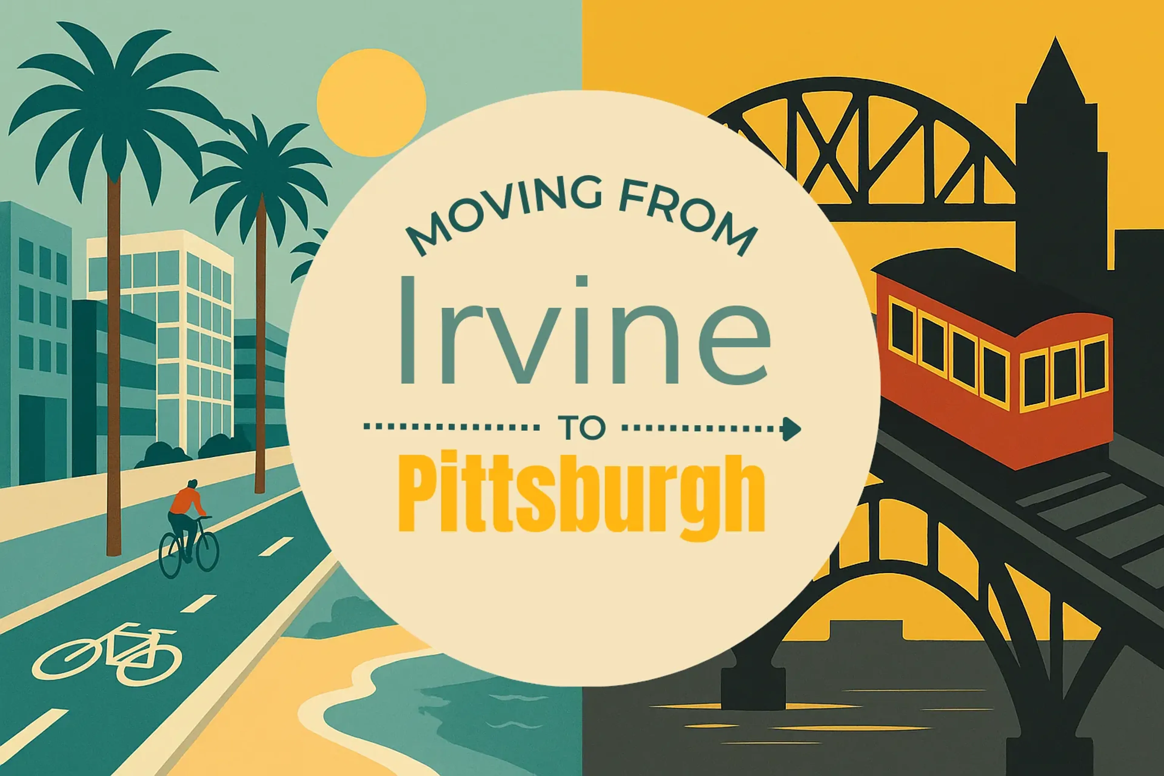 Side-by-side comparison of Irvine to Pittsburgh moving companies