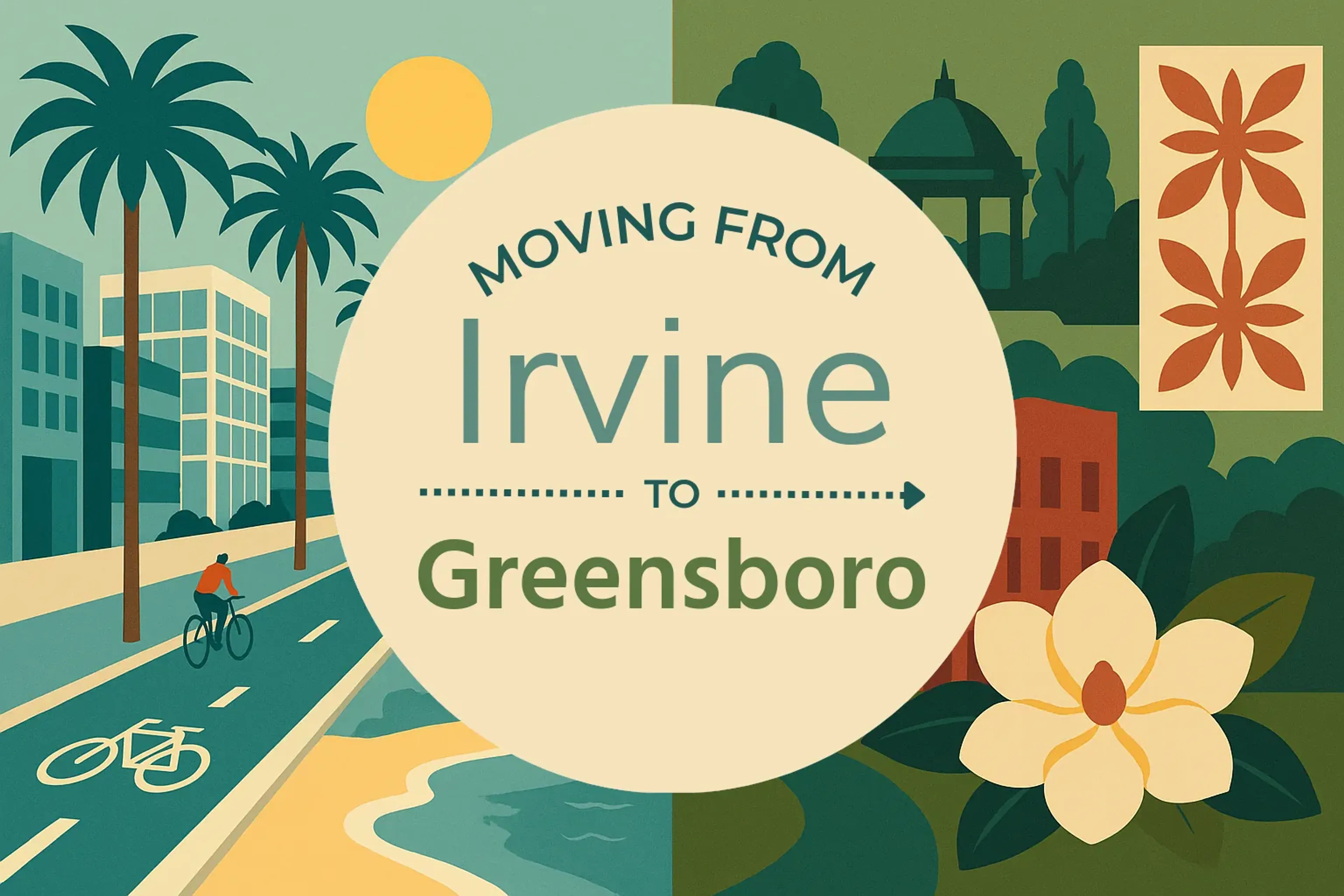 Side-by-side comparison of Irvine to Greensboro moving companies