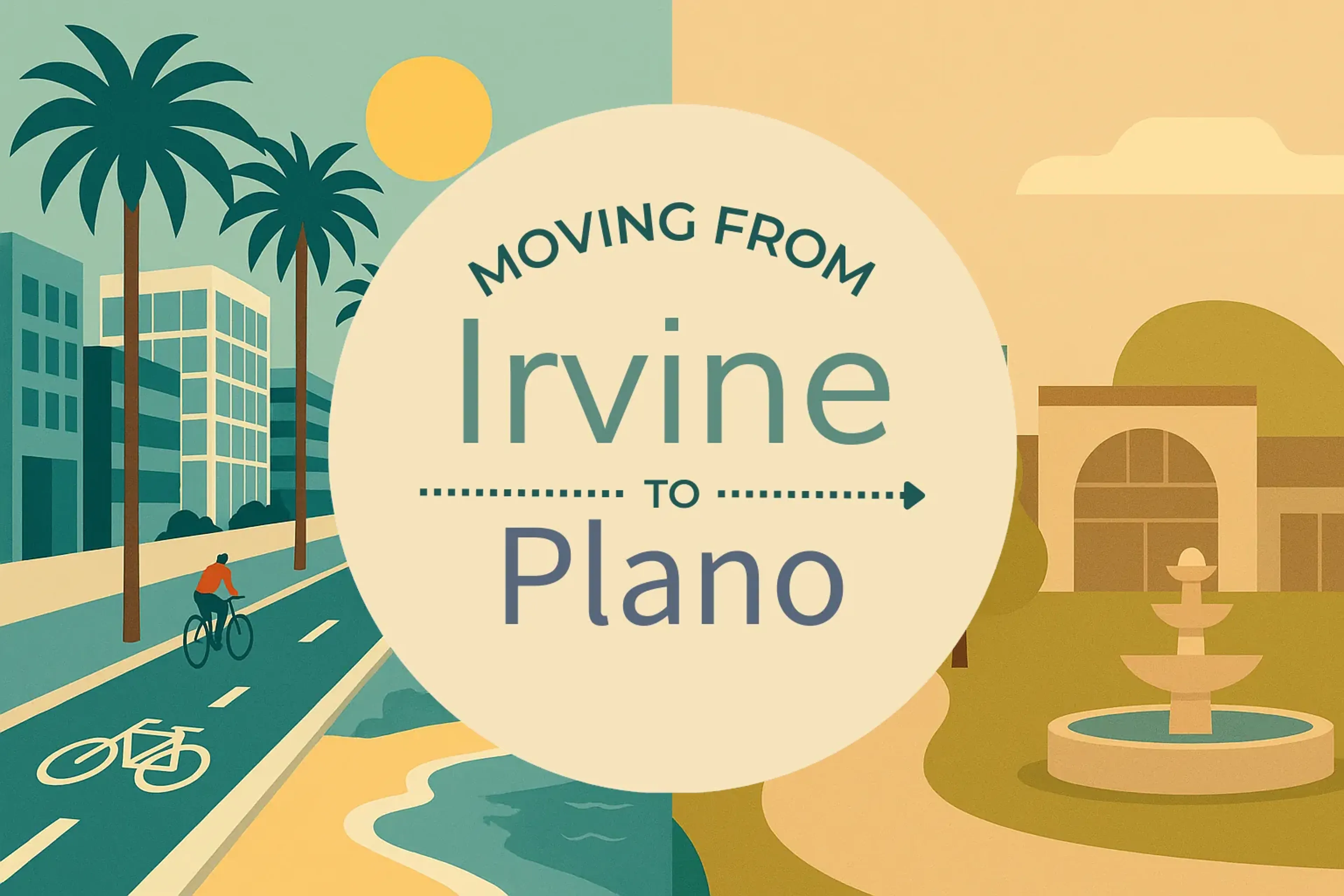 Side-by-side comparison of Irvine to Plano moving companies
