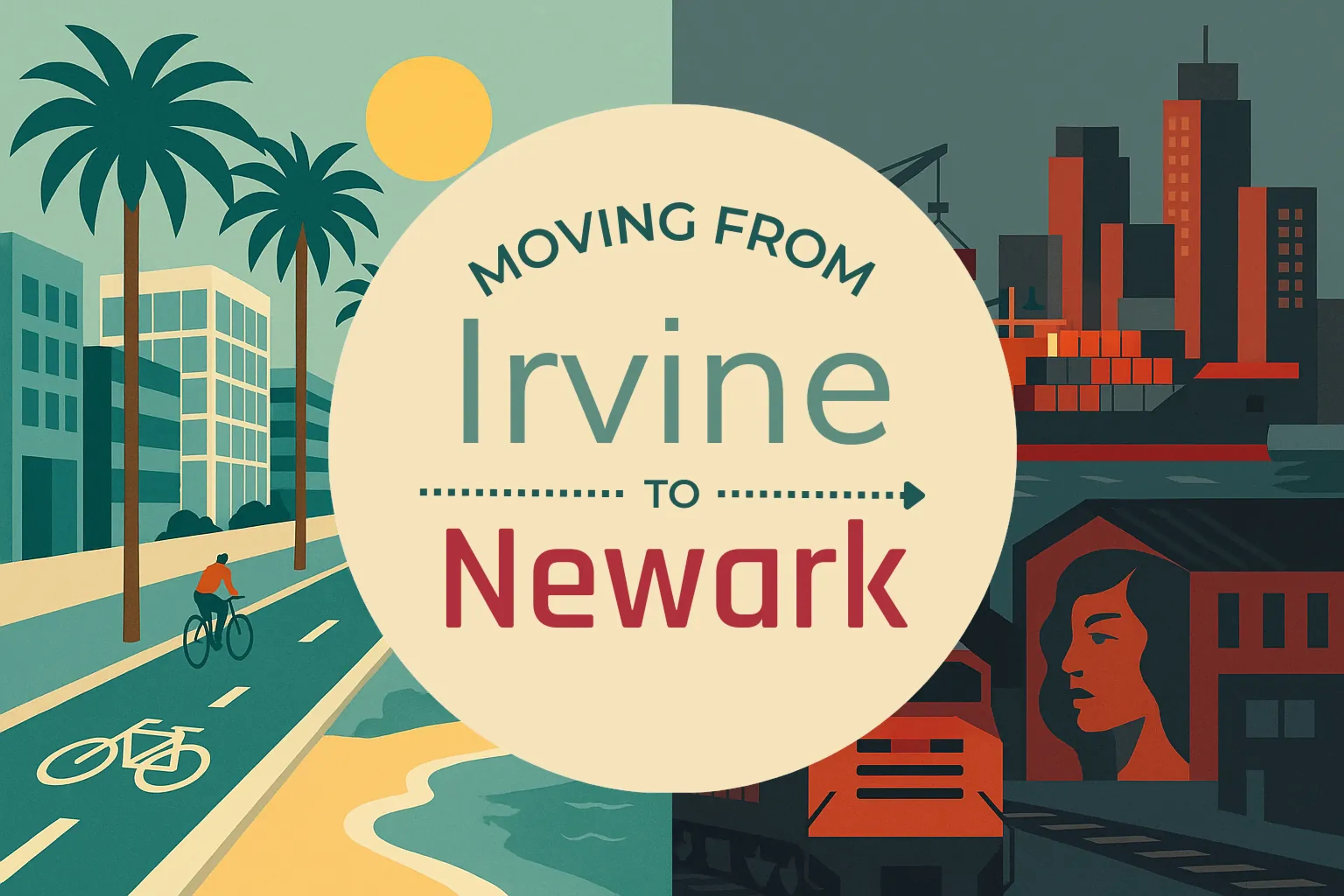 Side-by-side comparison of Irvine to Newark moving companies