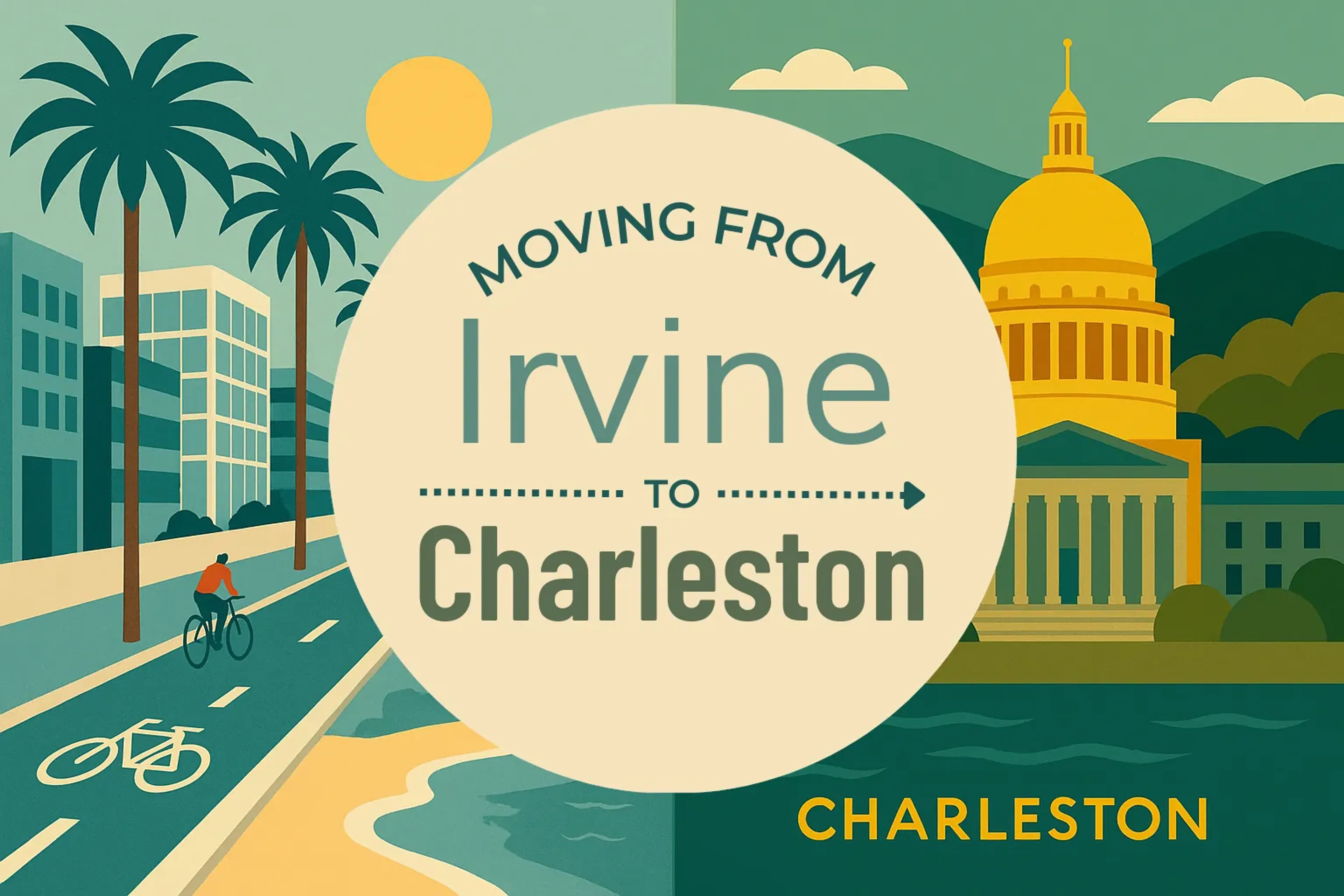Side-by-side comparison of Irvine to Charleston moving companies