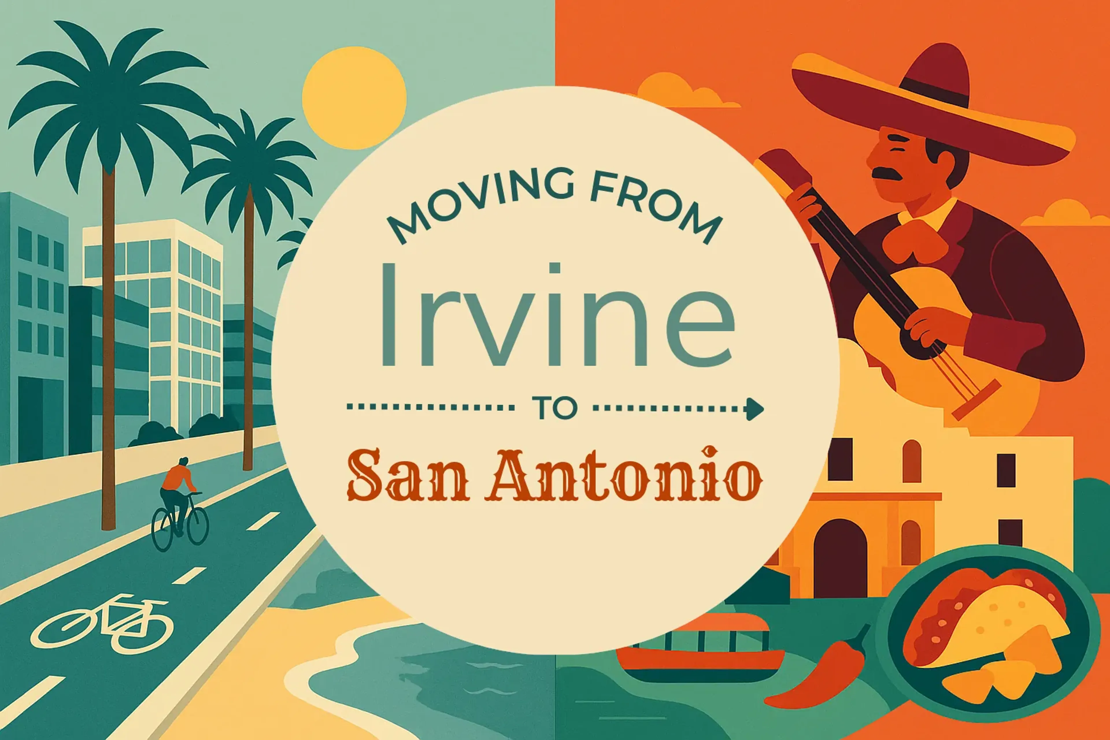Side-by-side comparison of Irvine to San Antonio moving companies