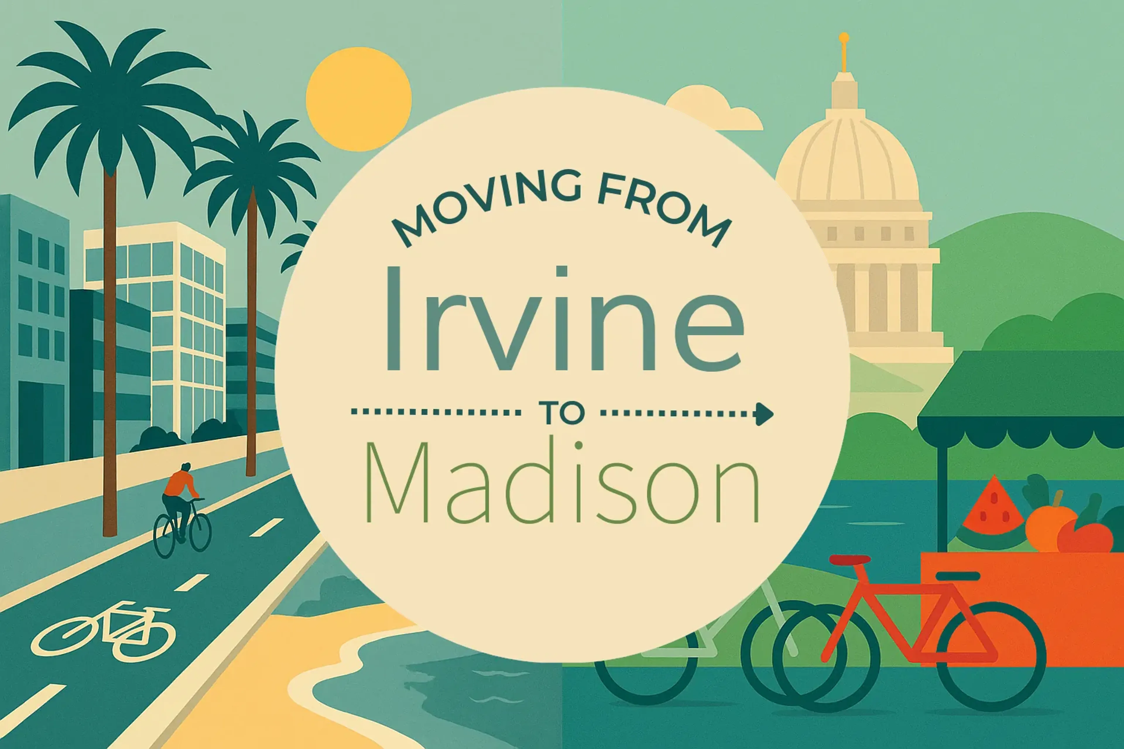 Side-by-side comparison of Irvine to Madison moving companies