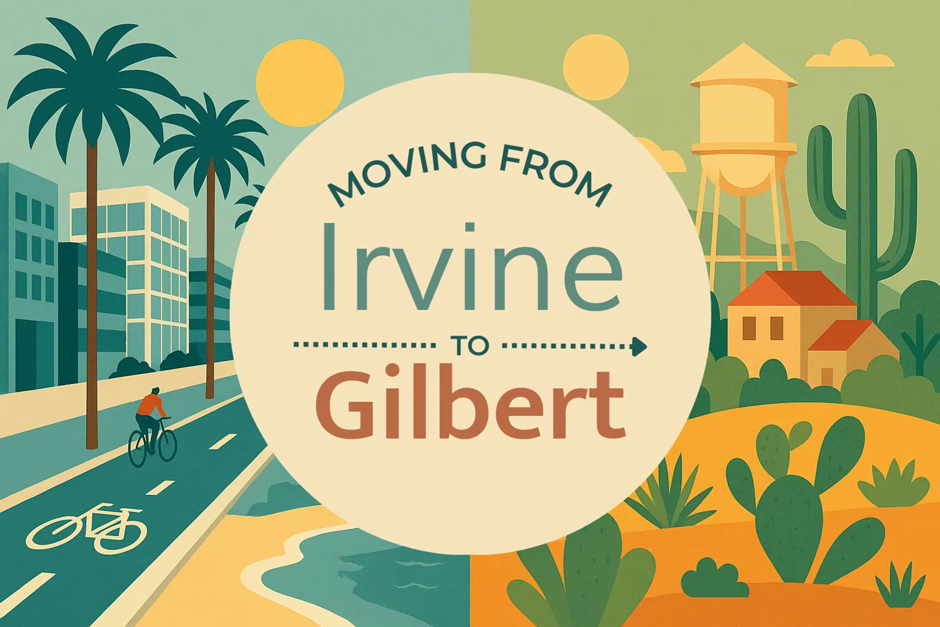 Side-by-side comparison of Irvine to Gilbert moving companies