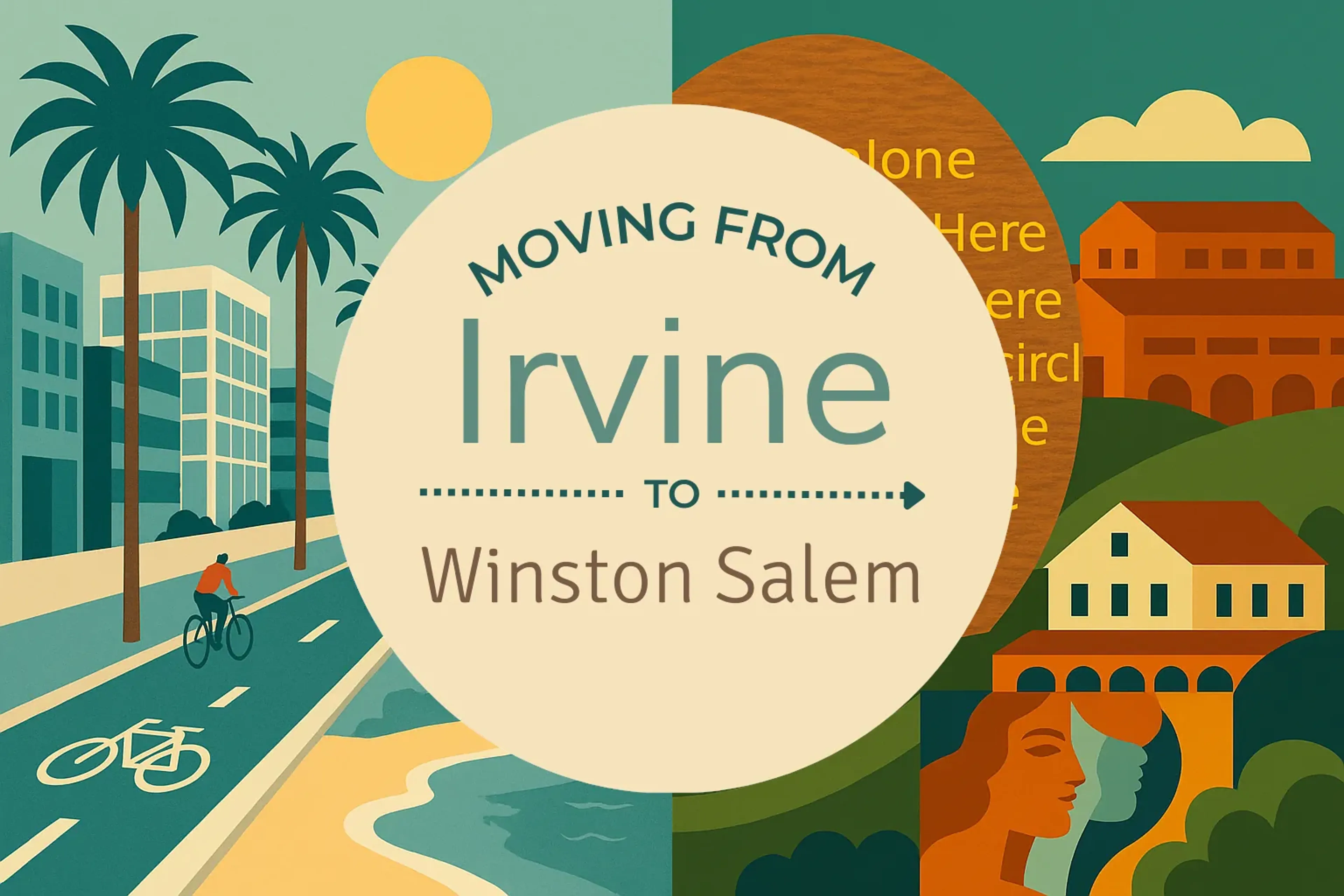 Side-by-side comparison of Irvine to Winston Salem moving companies