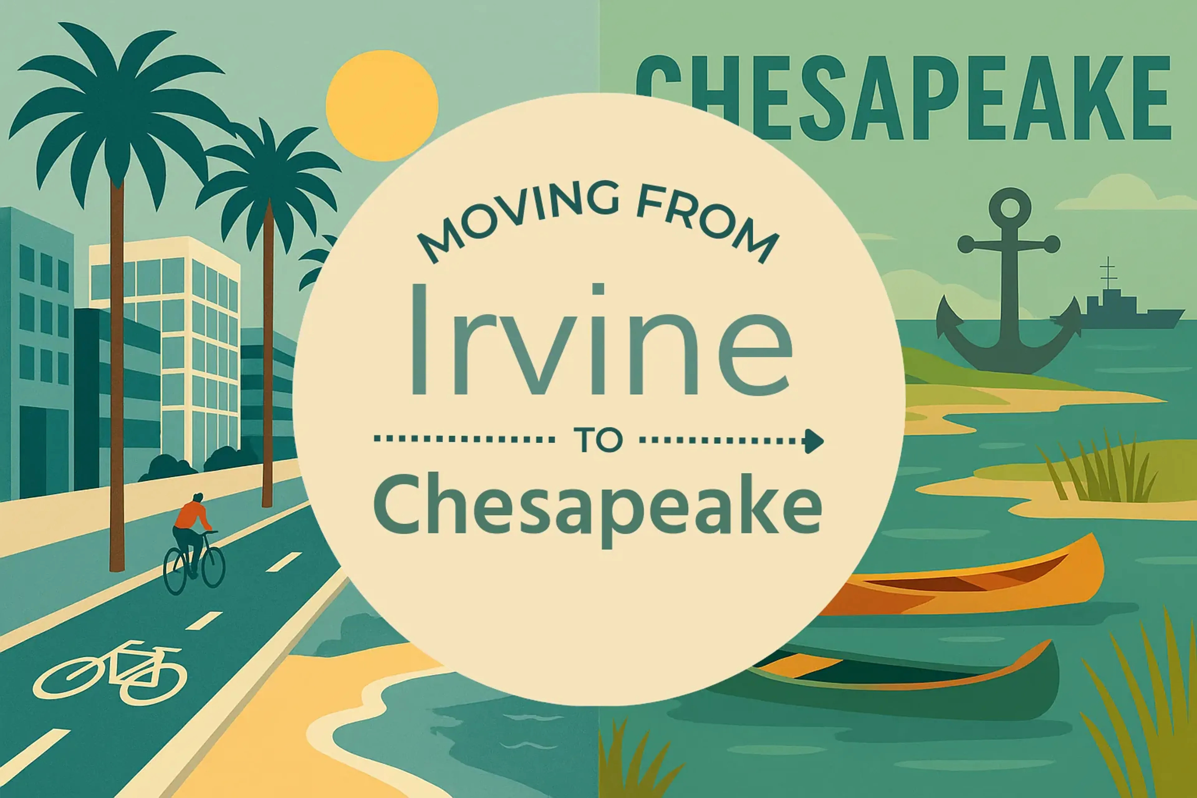 Side-by-side comparison of Irvine to Chesapeake moving companies