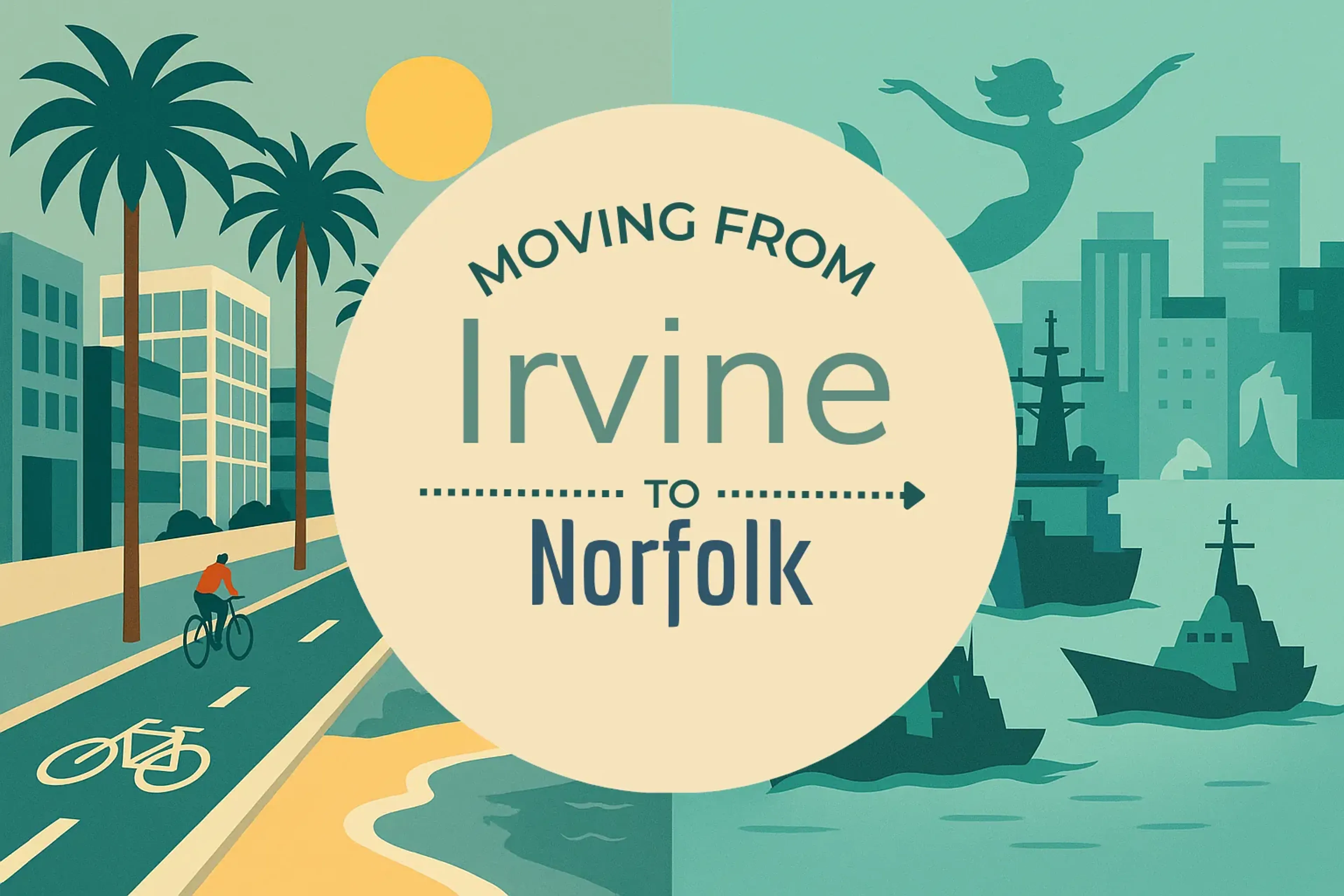 Side-by-side comparison of Irvine to Norfolk moving companies