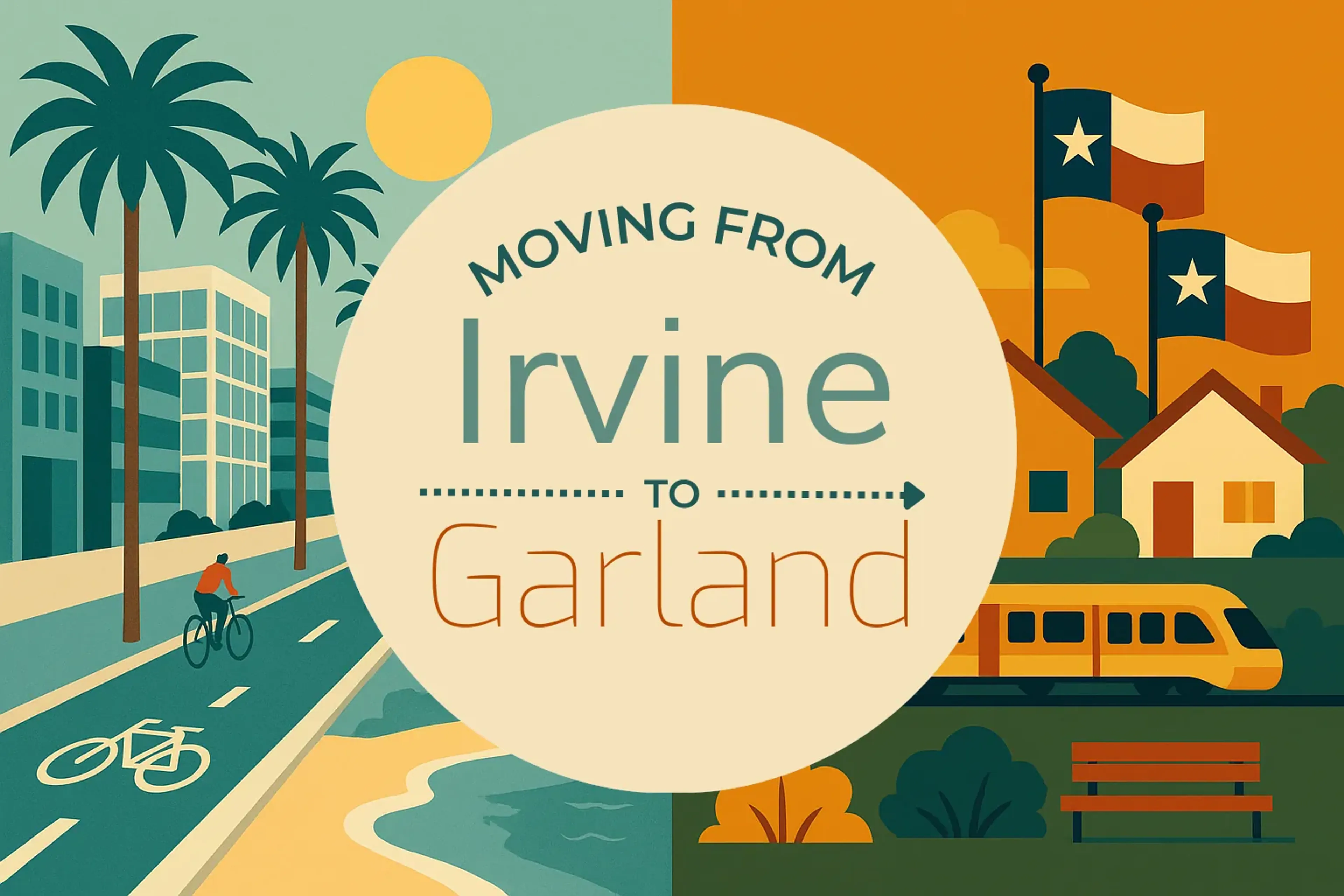 Side-by-side comparison of Irvine to Garland moving companies