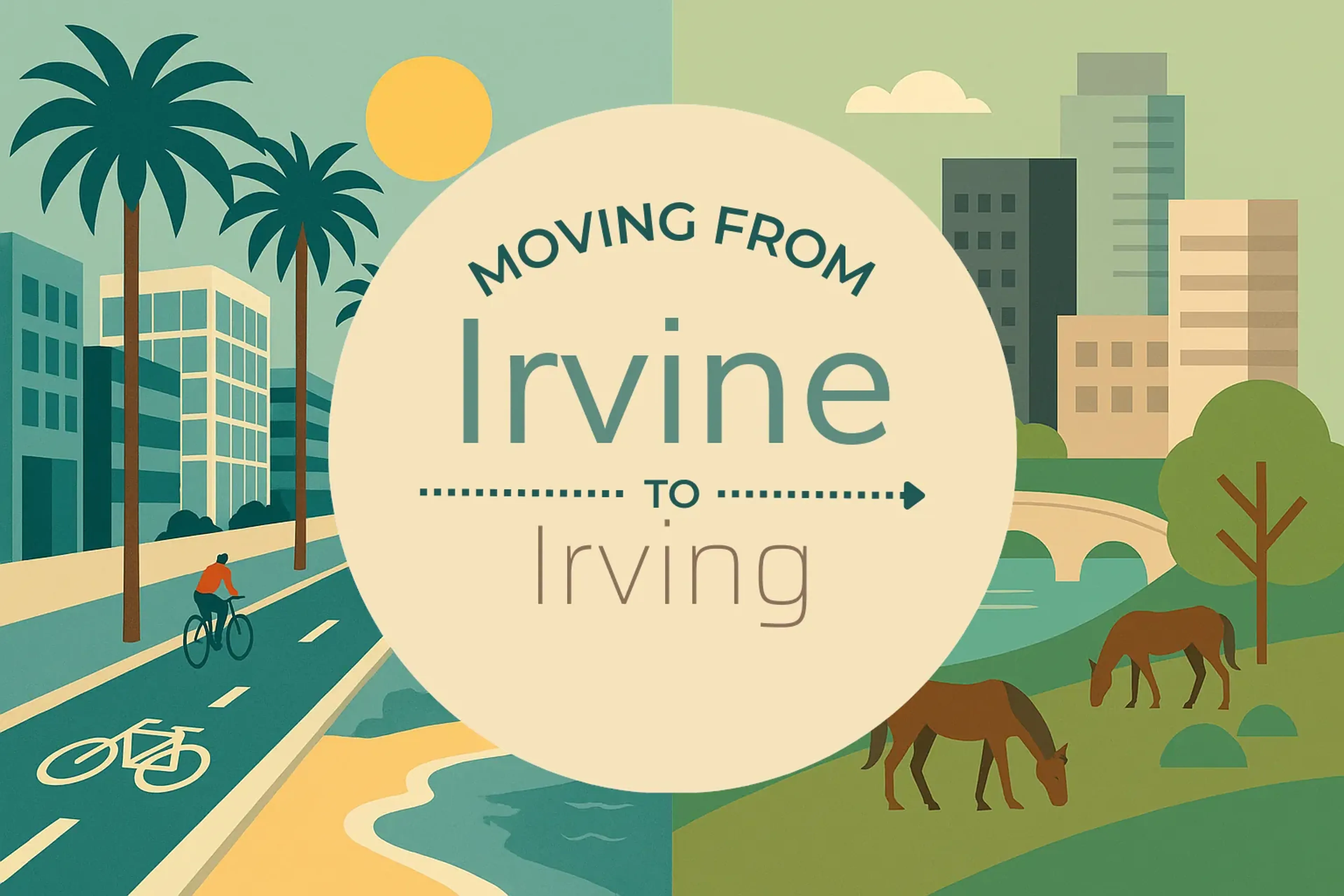 Side-by-side comparison of Irvine to Irving moving companies