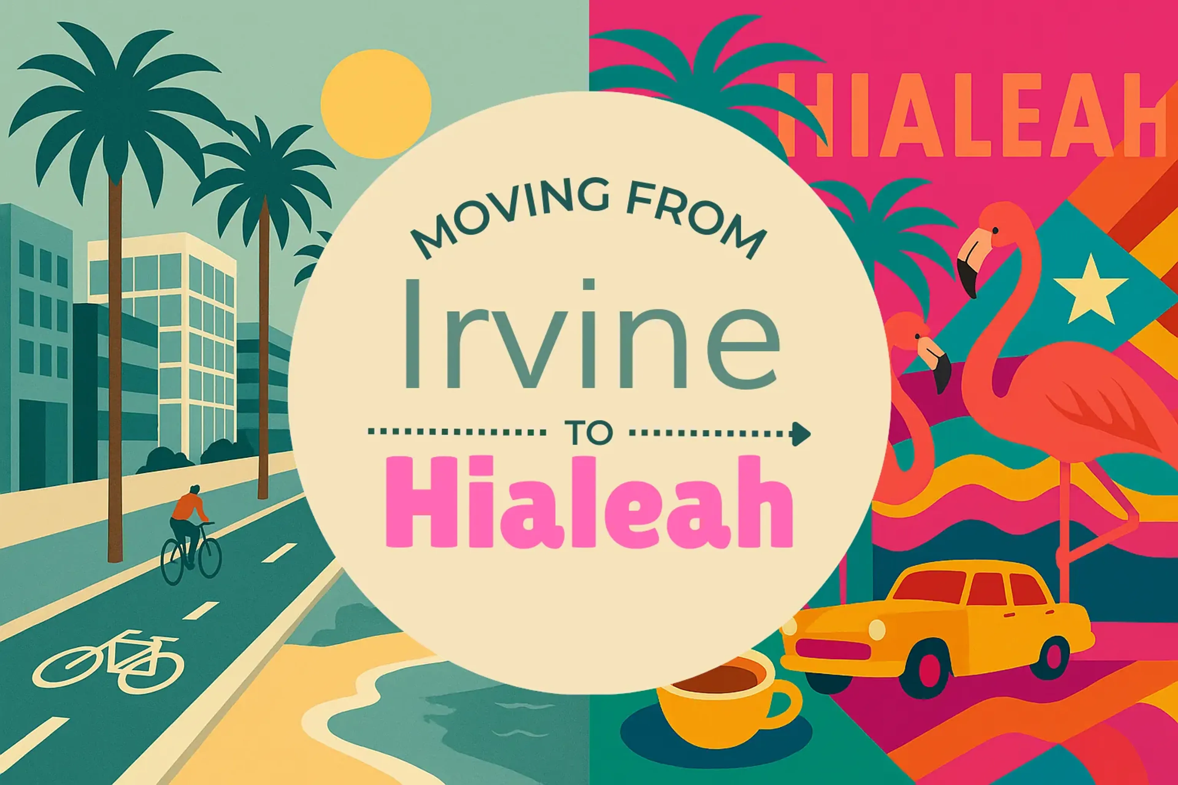 Side-by-side comparison of Irvine to Hialeah moving companies