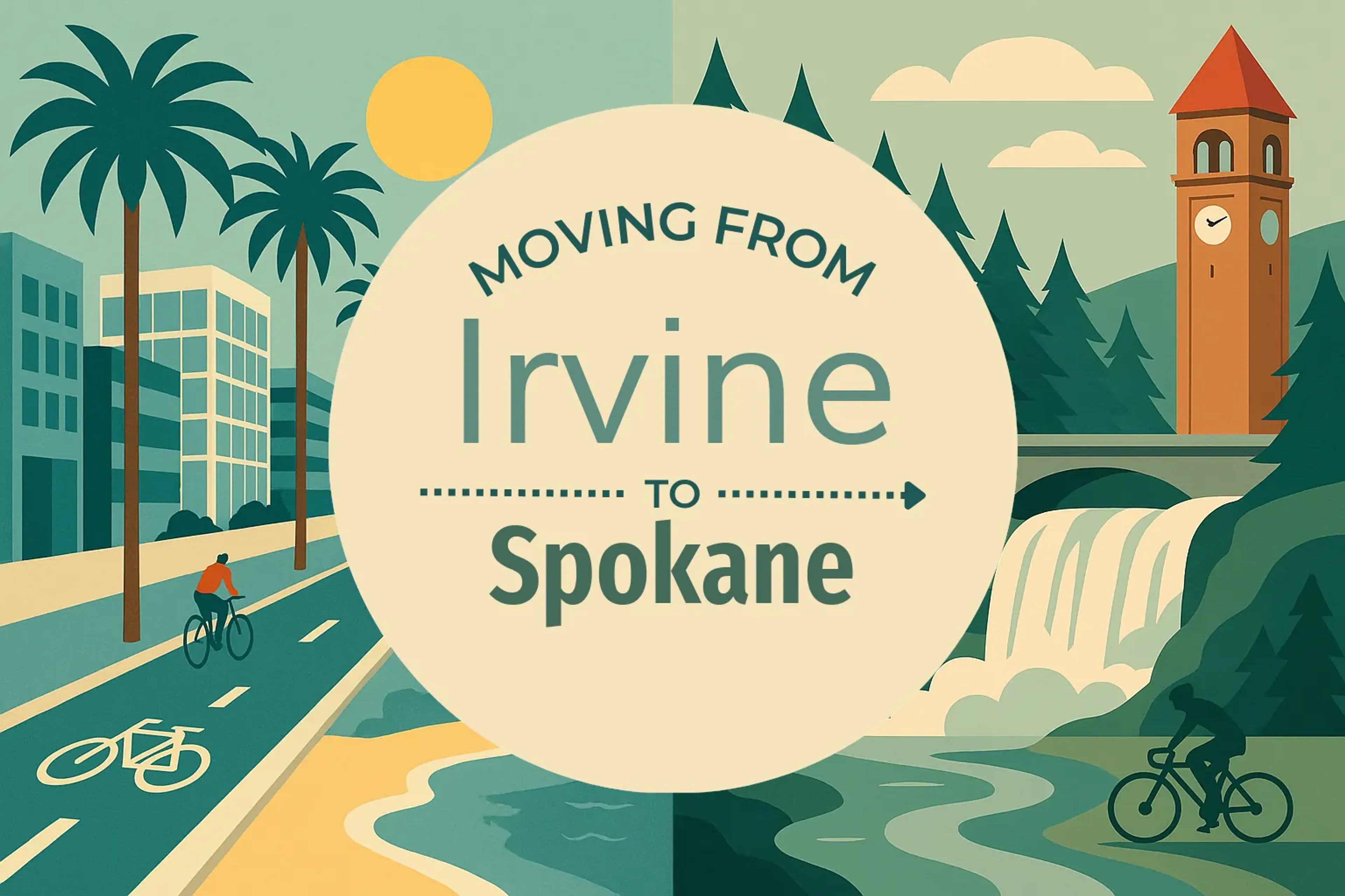 Side-by-side comparison of Irvine to Spokane moving companies