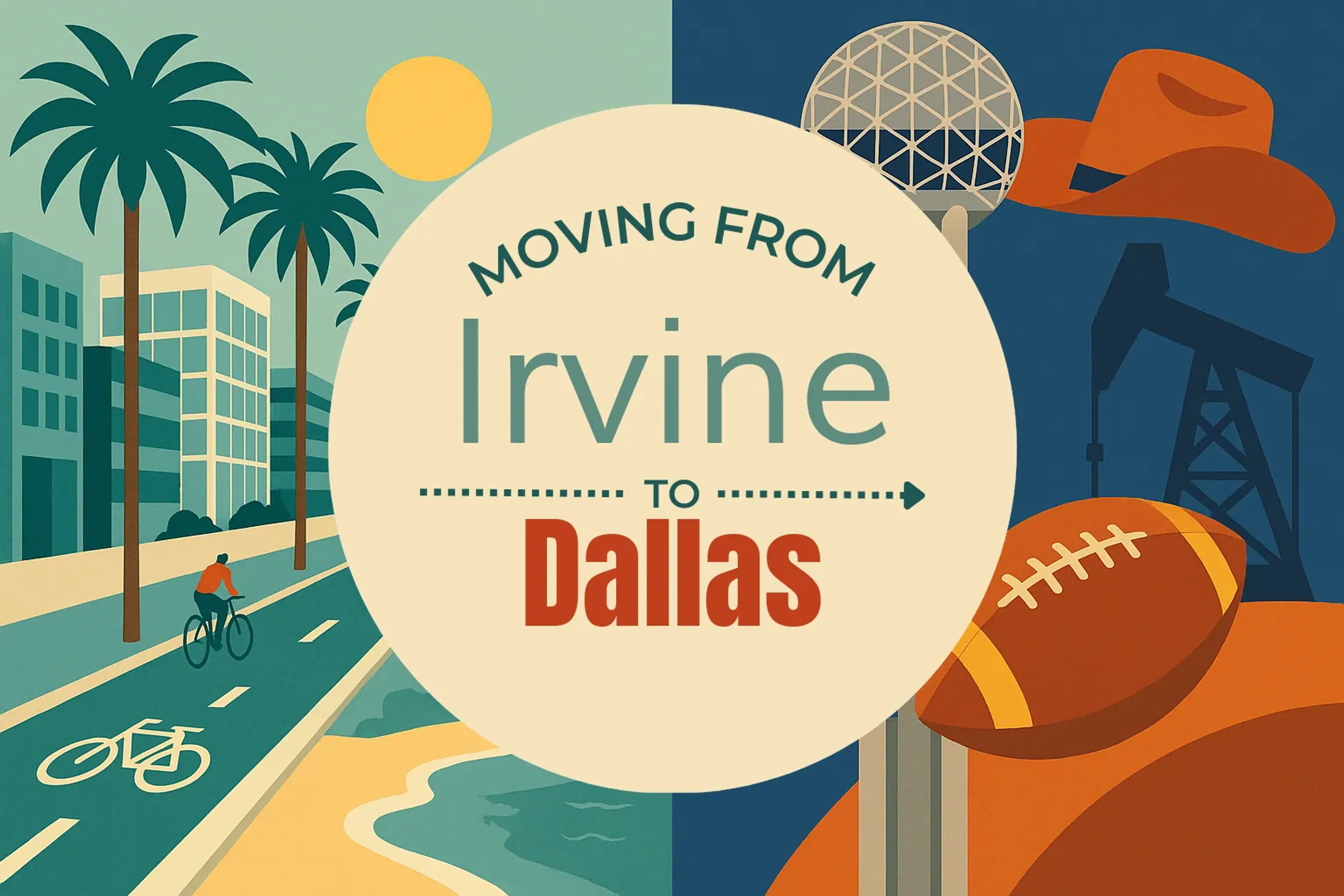 Side-by-side comparison of Irvine to Dallas moving companies
