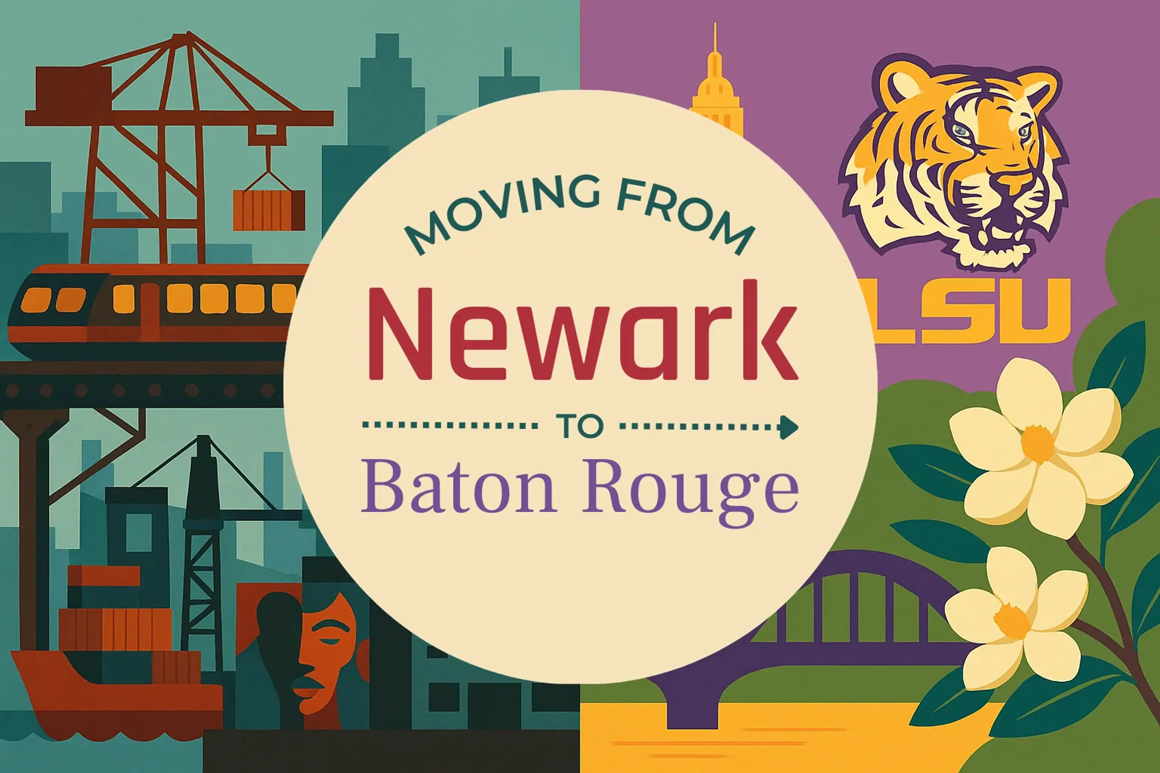 Side-by-side comparison of Newark to Baton Rouge moving companies