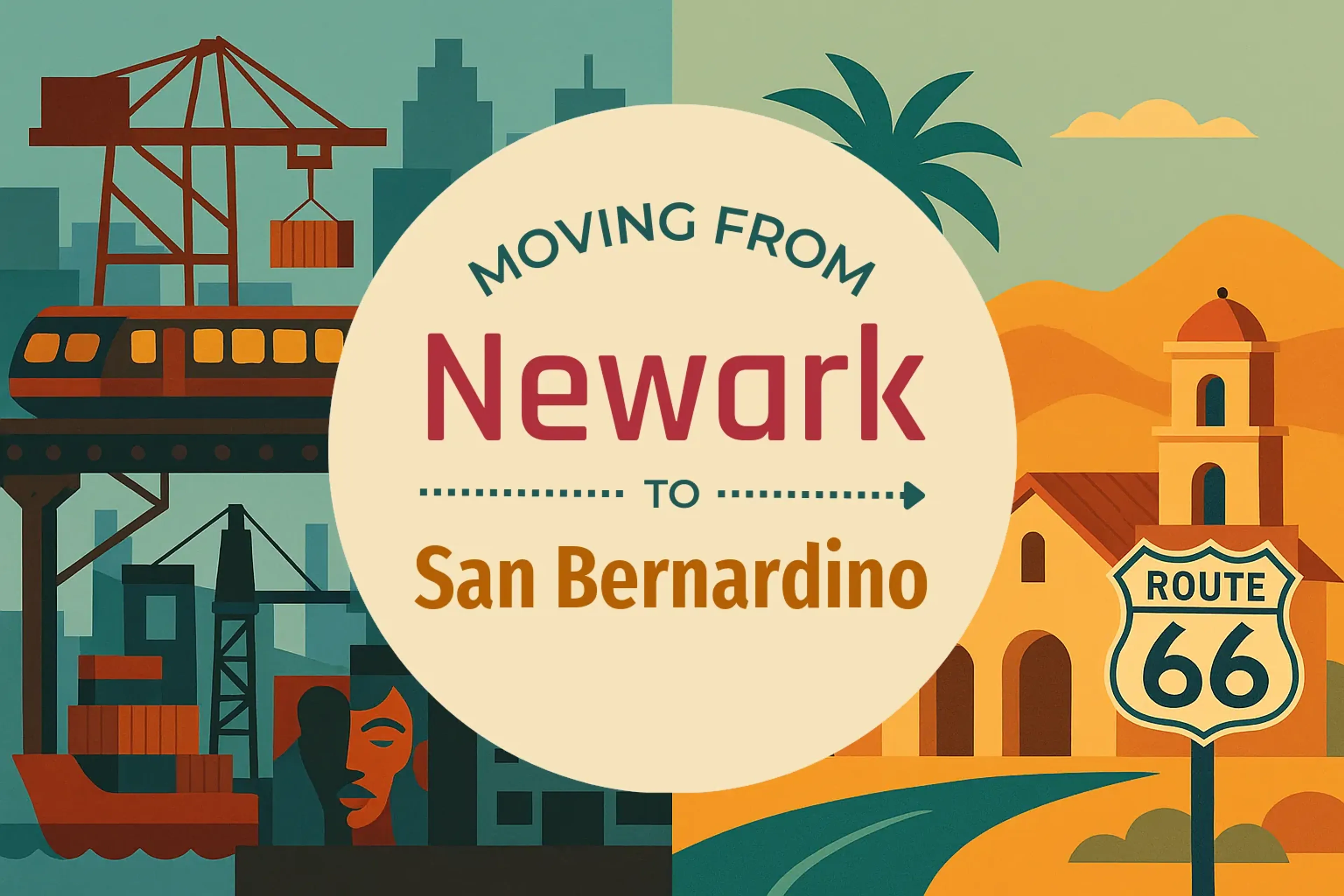 Side-by-side comparison of Newark to San Bernardino moving companies