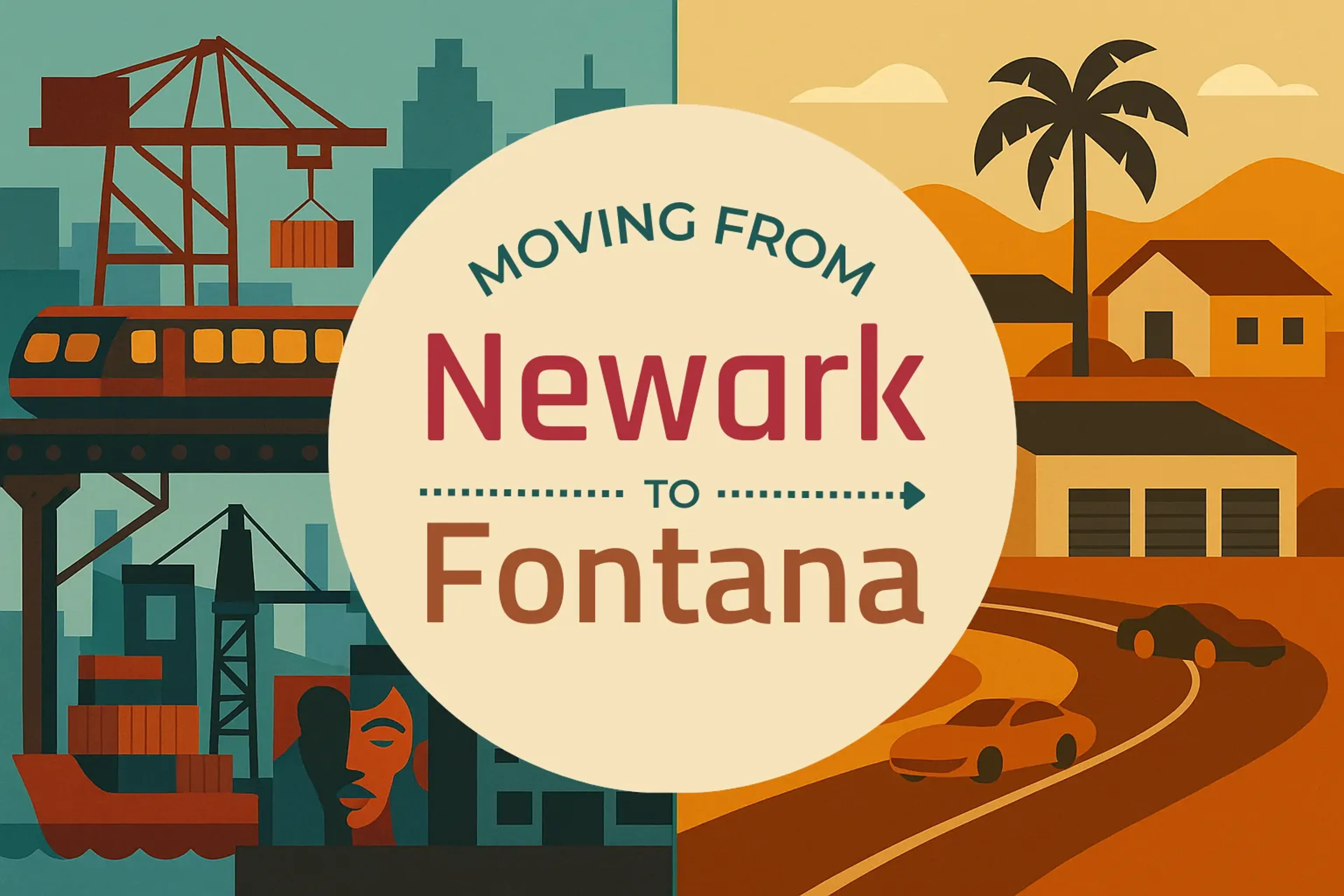 Side-by-side comparison of Newark to Fontana moving companies