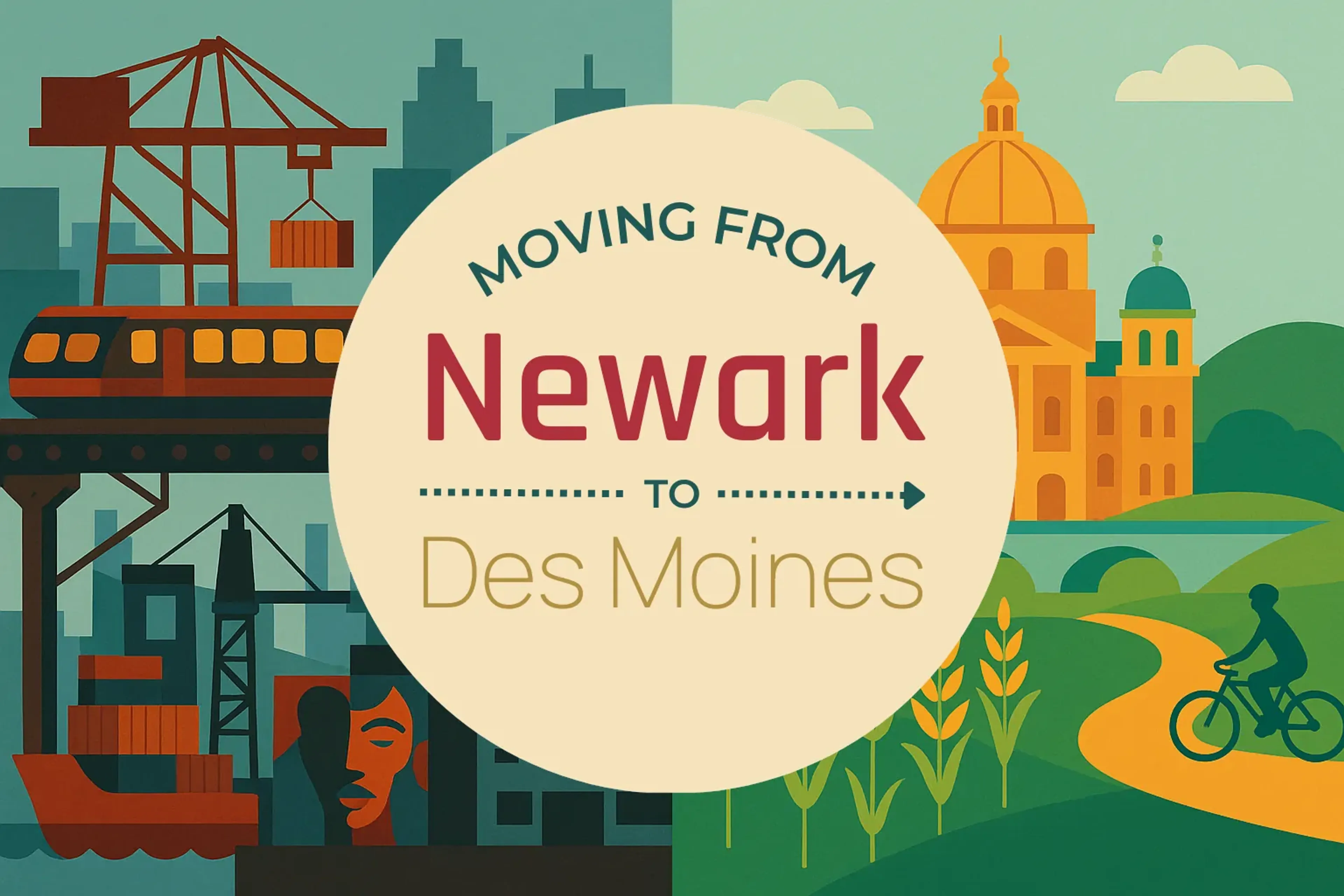 Side-by-side comparison of Newark to Des Moines moving companies