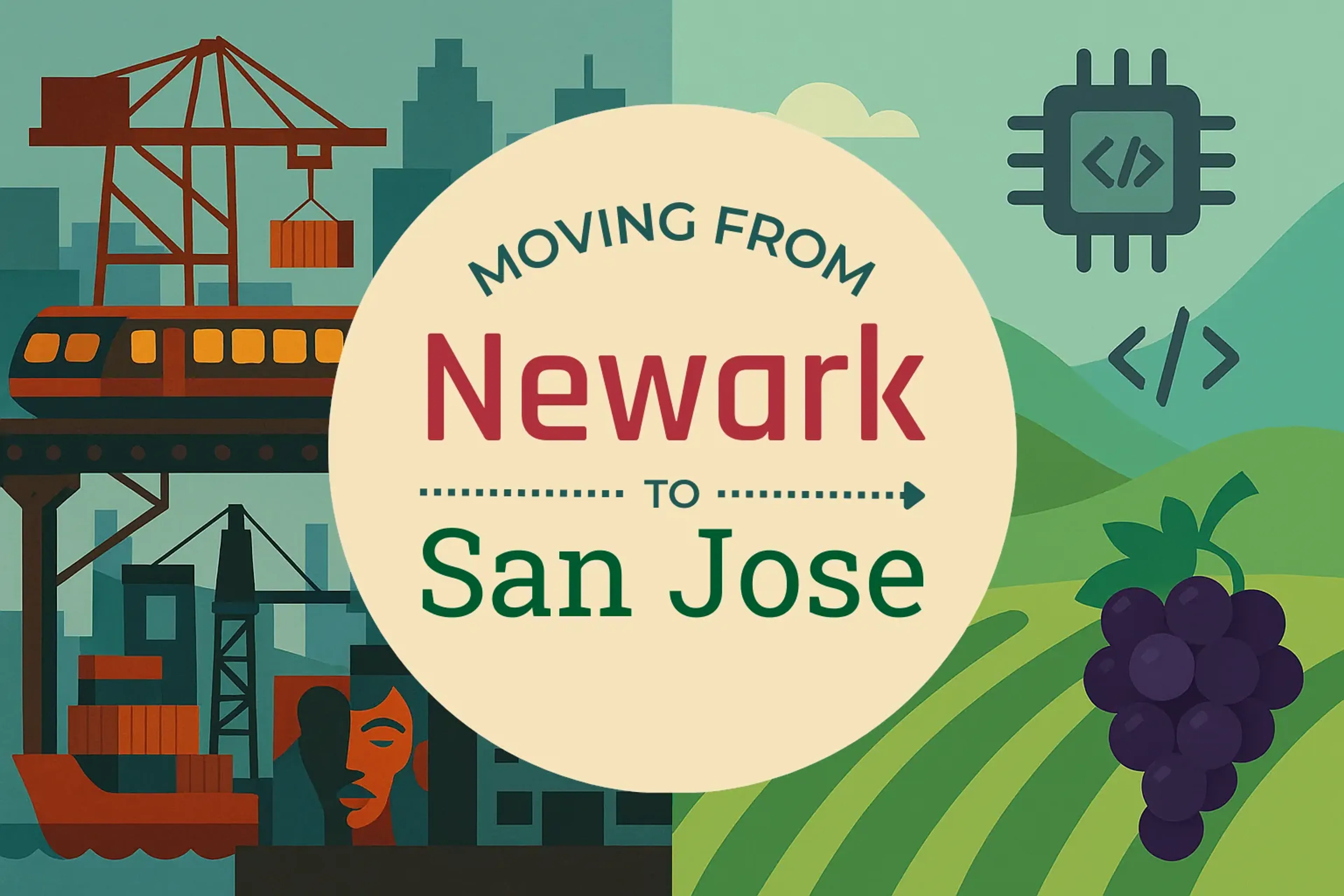 Side-by-side comparison of Newark to San Jose moving companies
