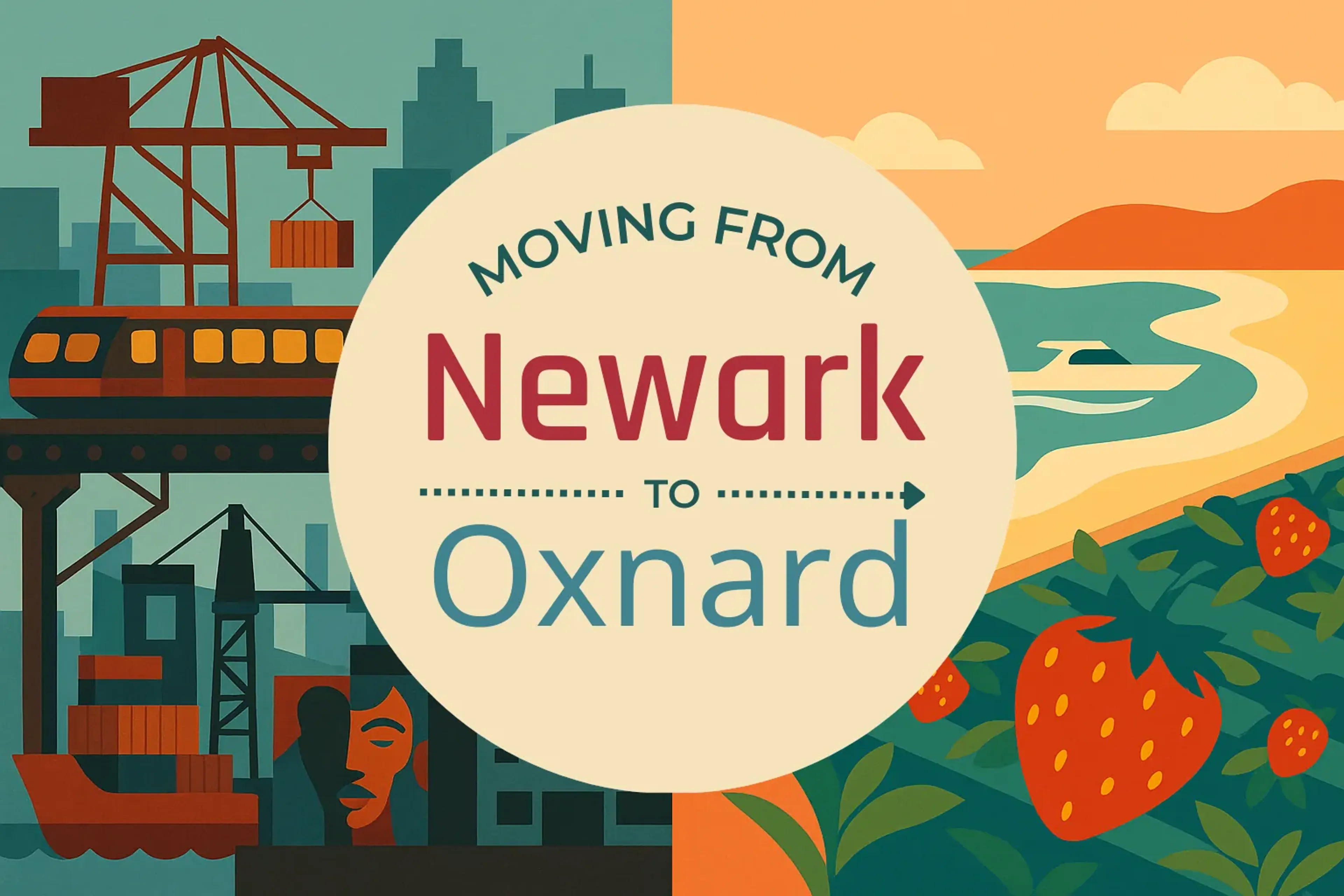 Side-by-side comparison of Newark to Oxnard moving companies