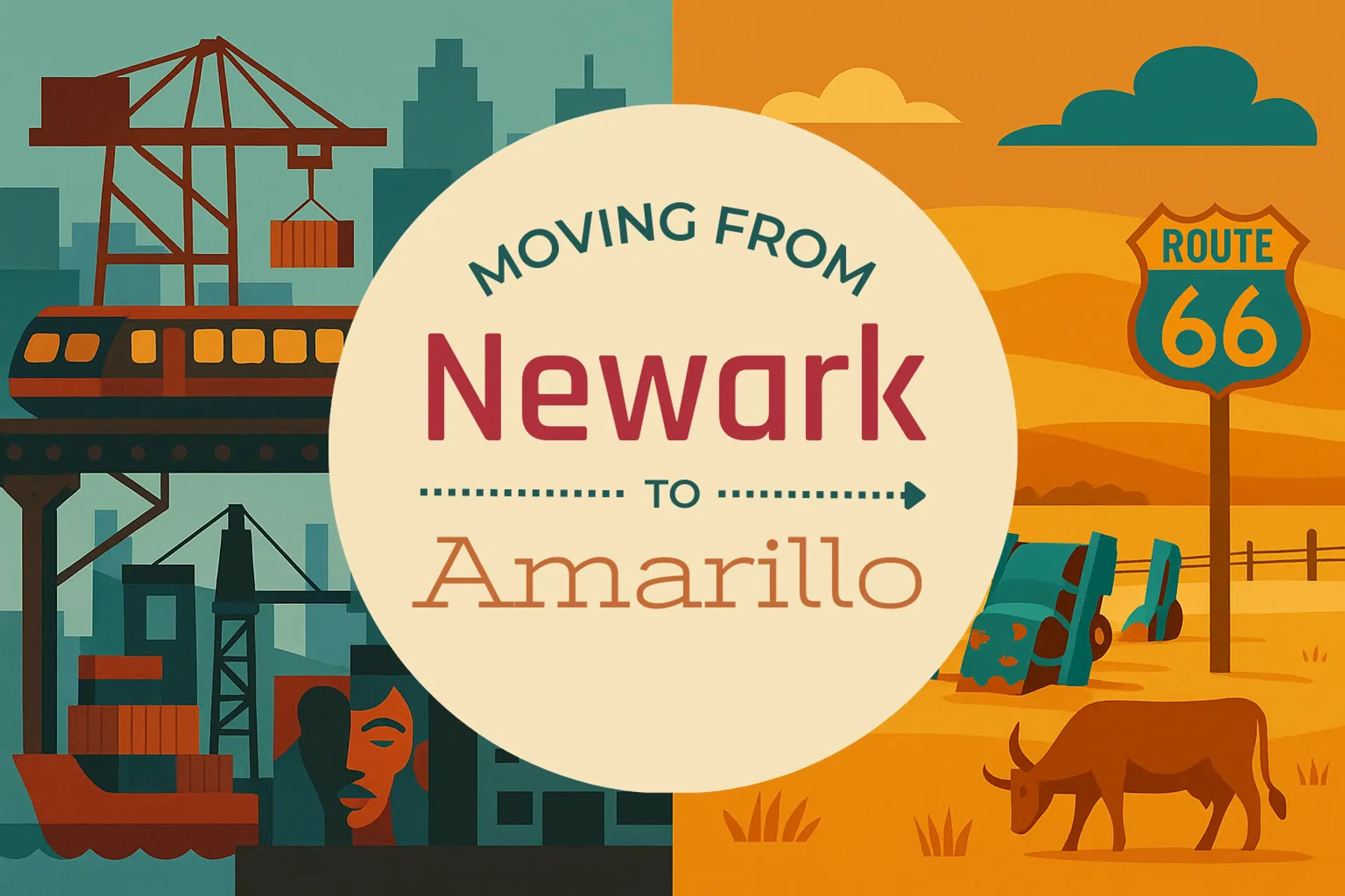 Side-by-side comparison of Newark to Amarillo moving companies