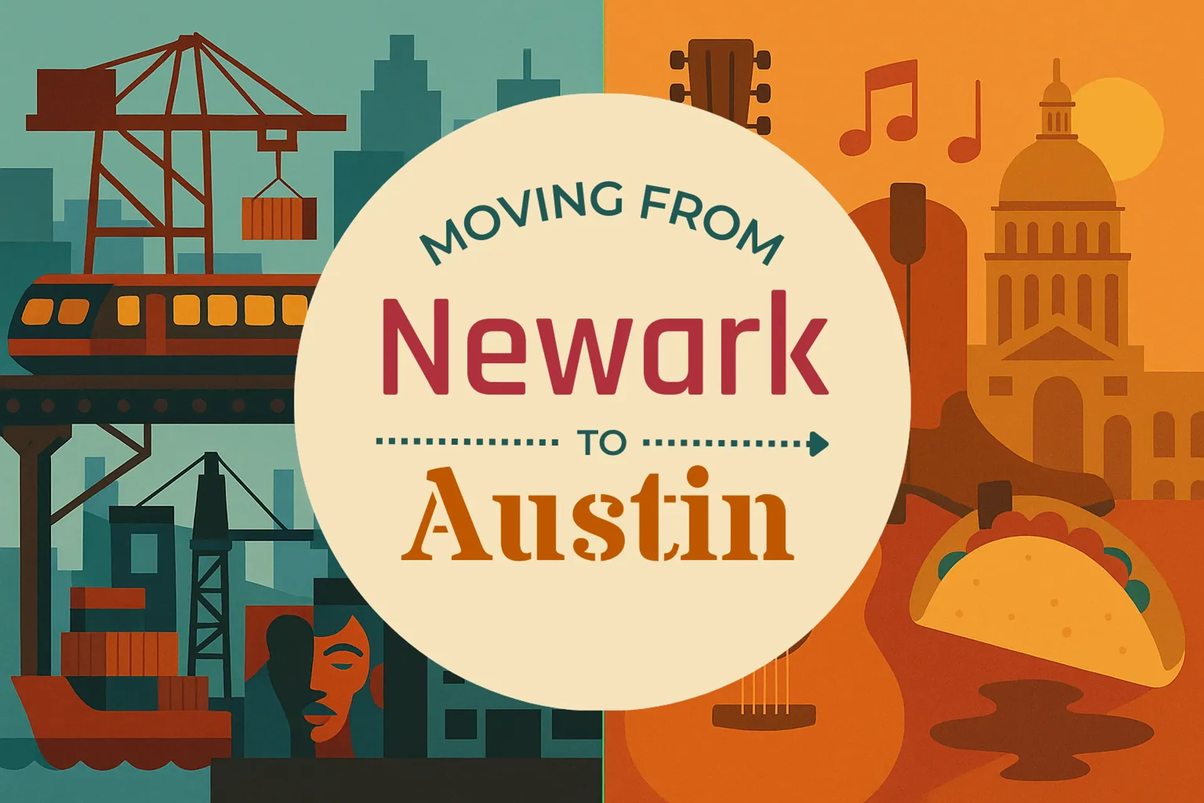 Side-by-side comparison of Newark to Austin moving companies
