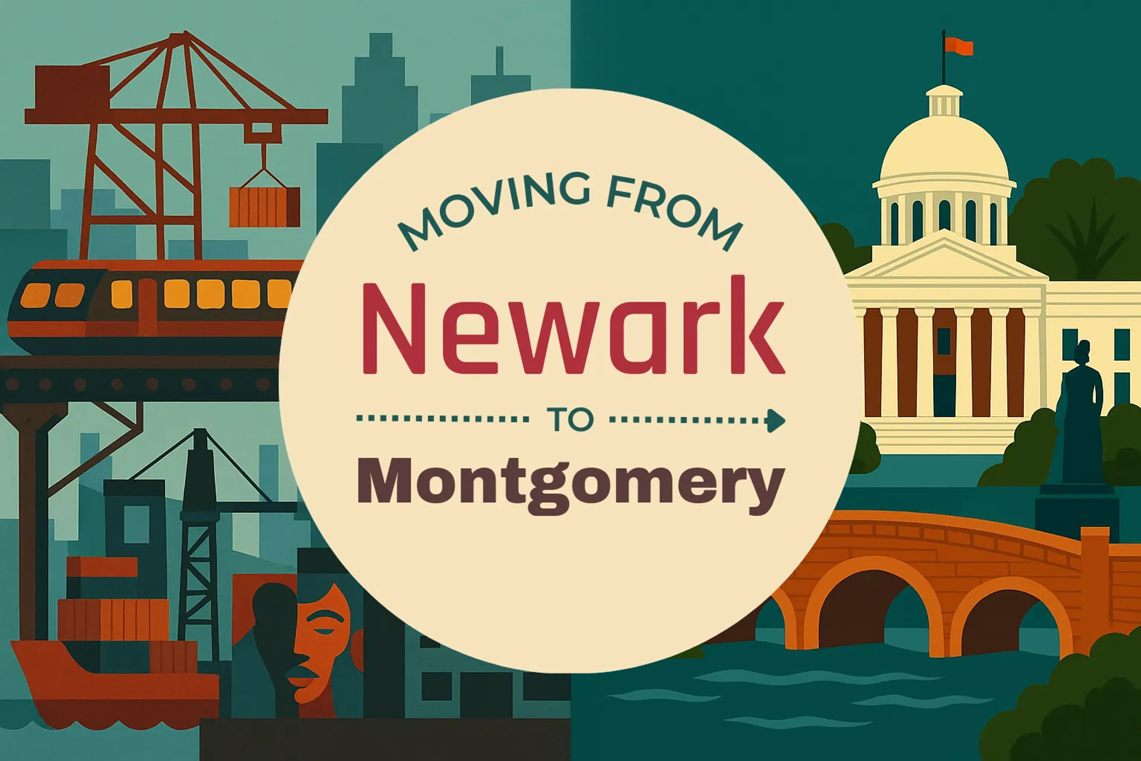 Side-by-side comparison of Newark to Montgomery moving companies