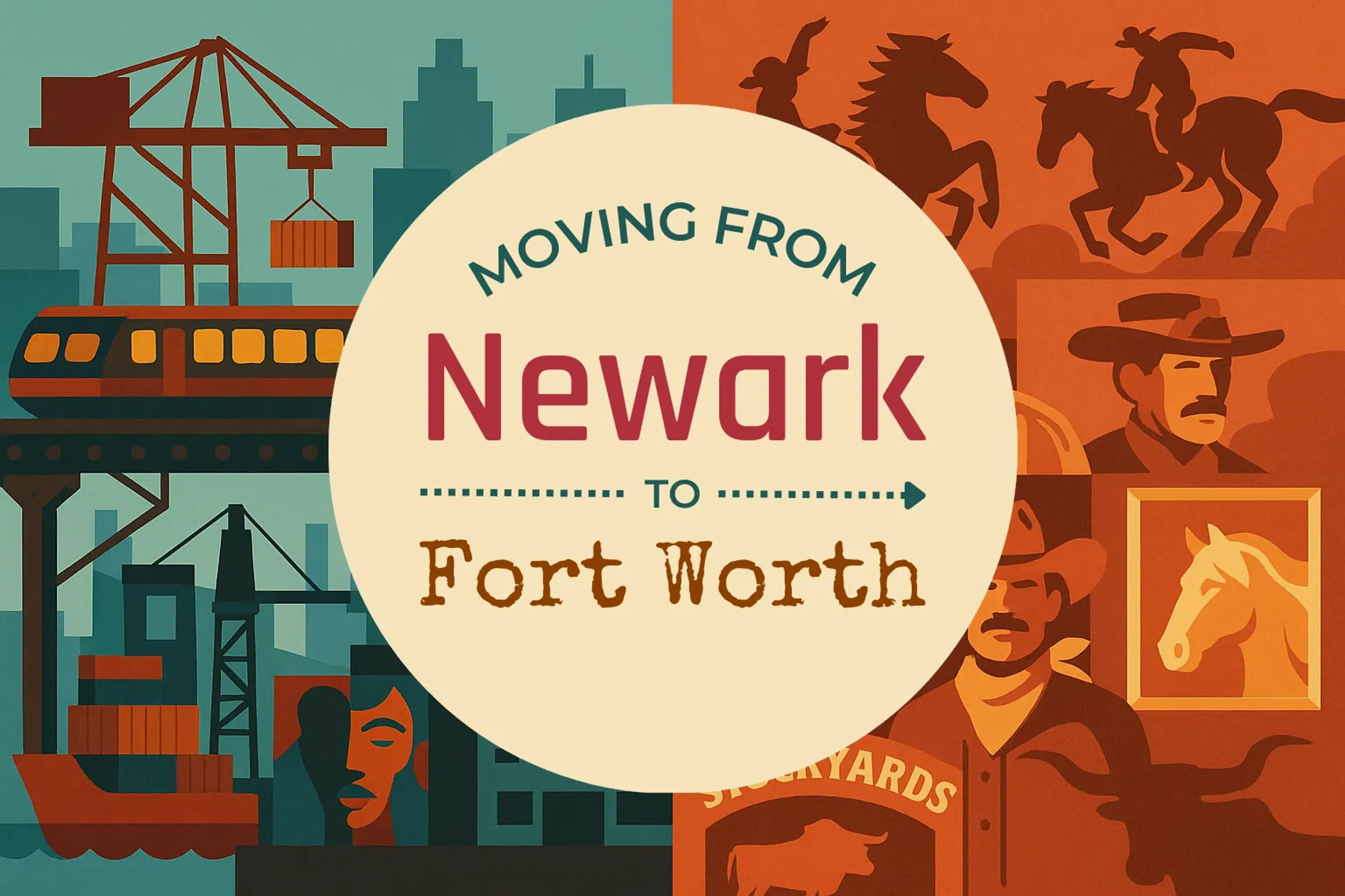 Side-by-side comparison of Newark to Fort Worth moving companies