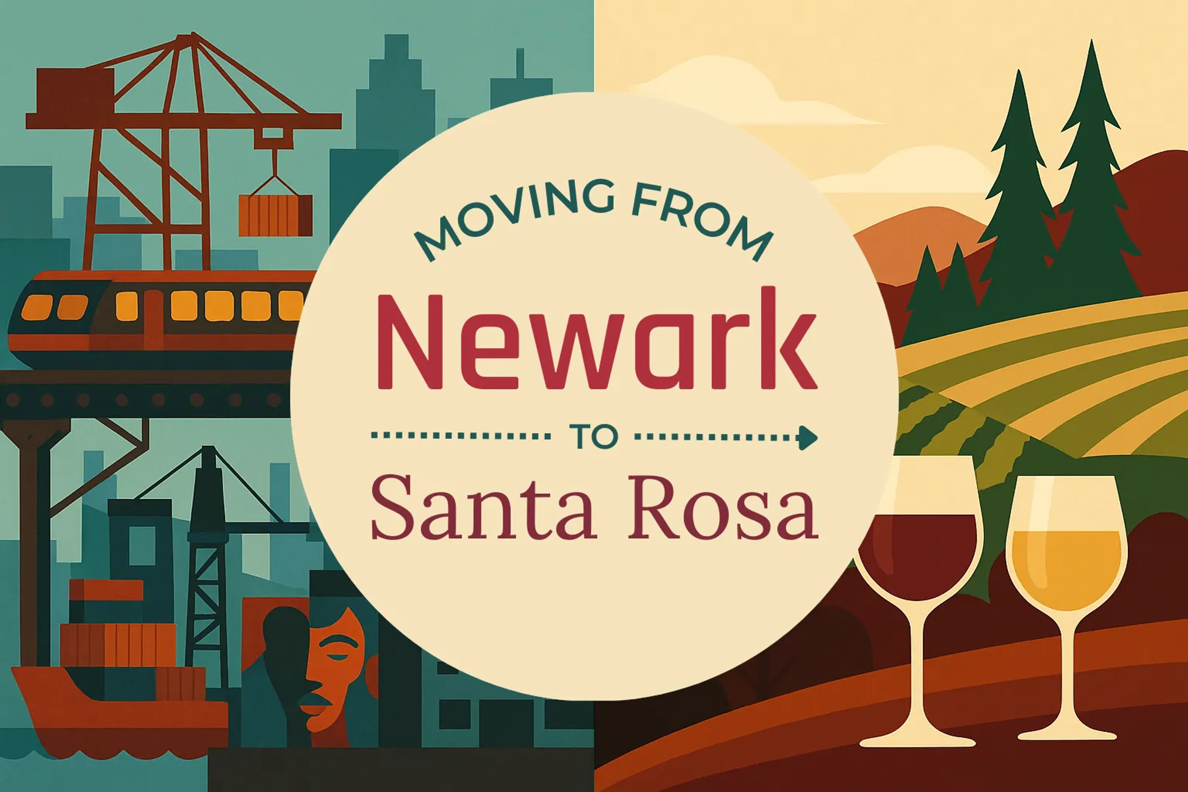 Side-by-side comparison of Newark to Santa Rosa moving companies