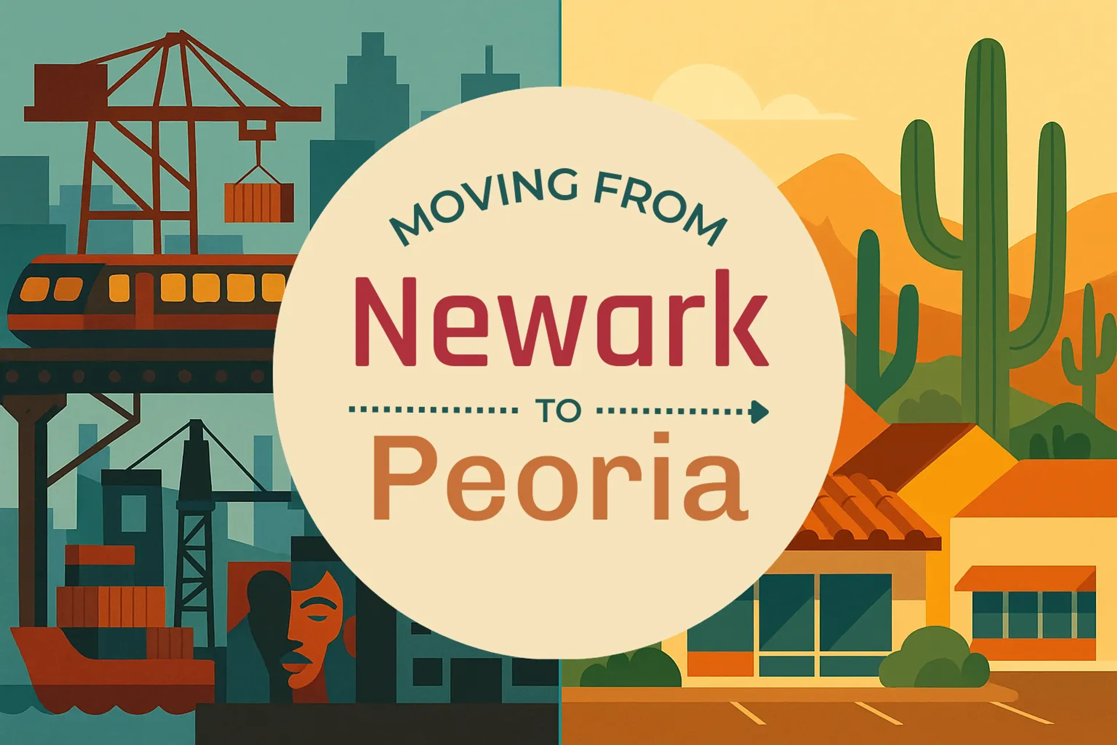 Side-by-side comparison of Newark to Peoria moving companies