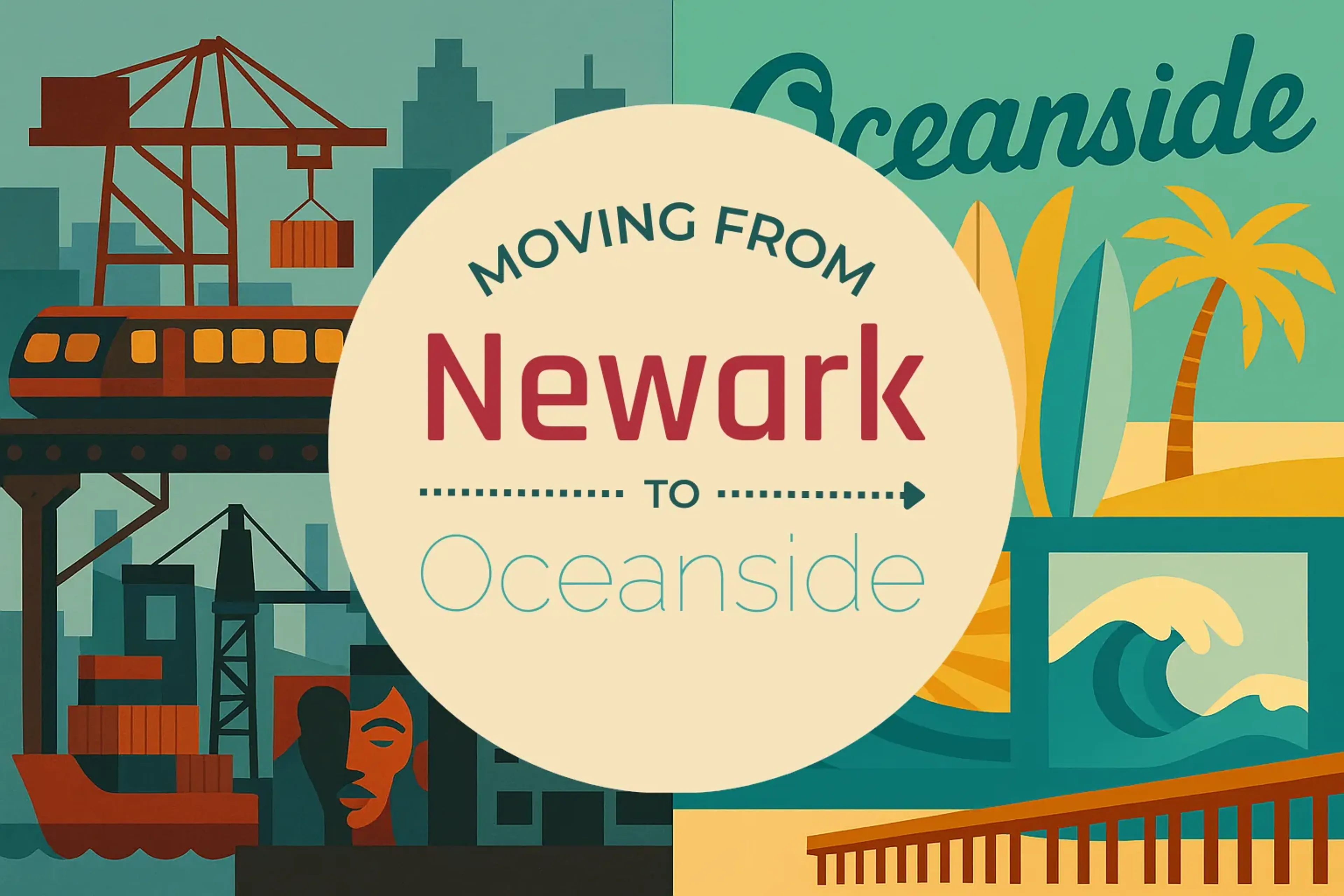 Side-by-side comparison of Newark to Oceanside moving companies