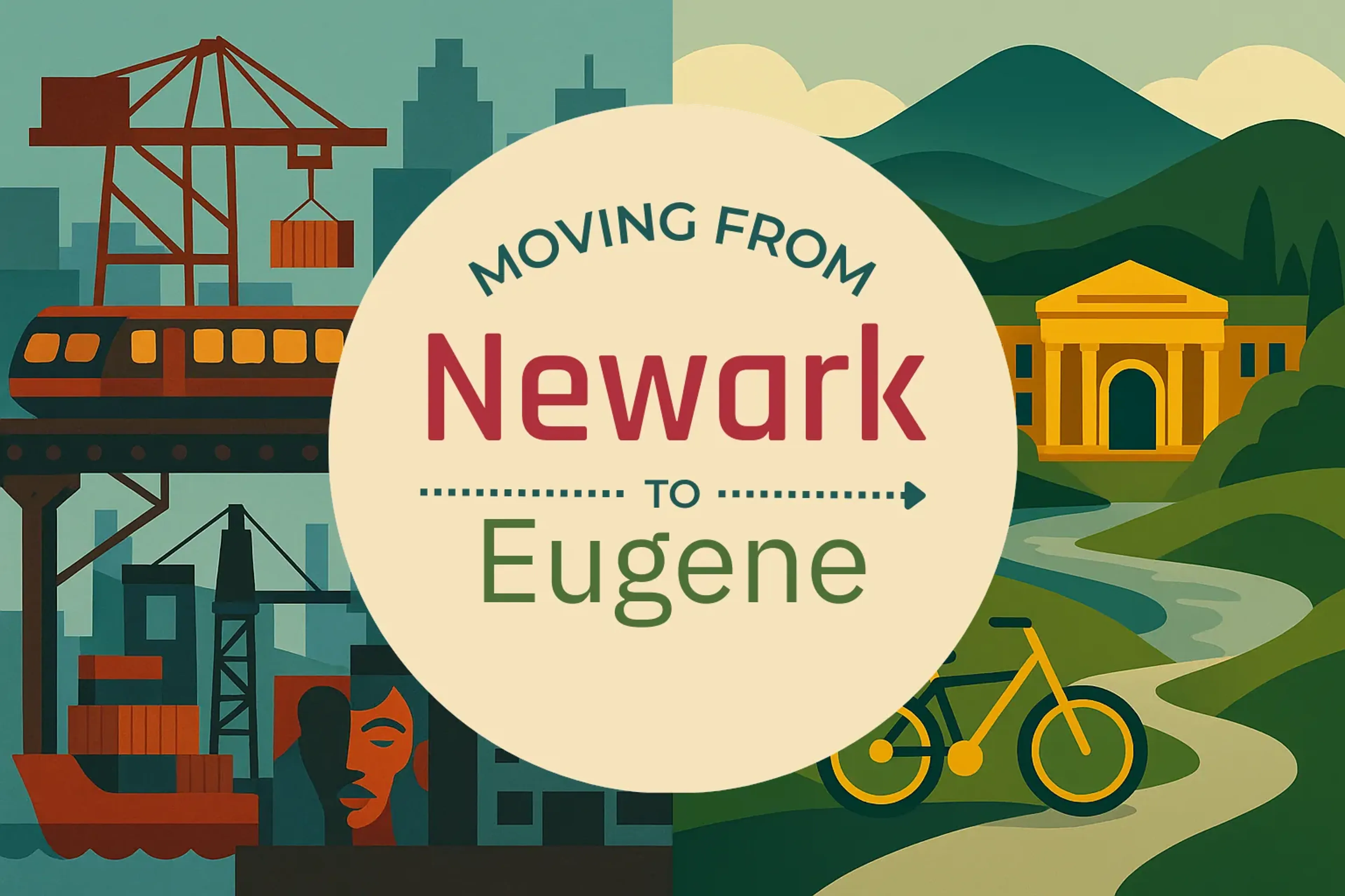 Side-by-side comparison of Newark to Eugene moving companies