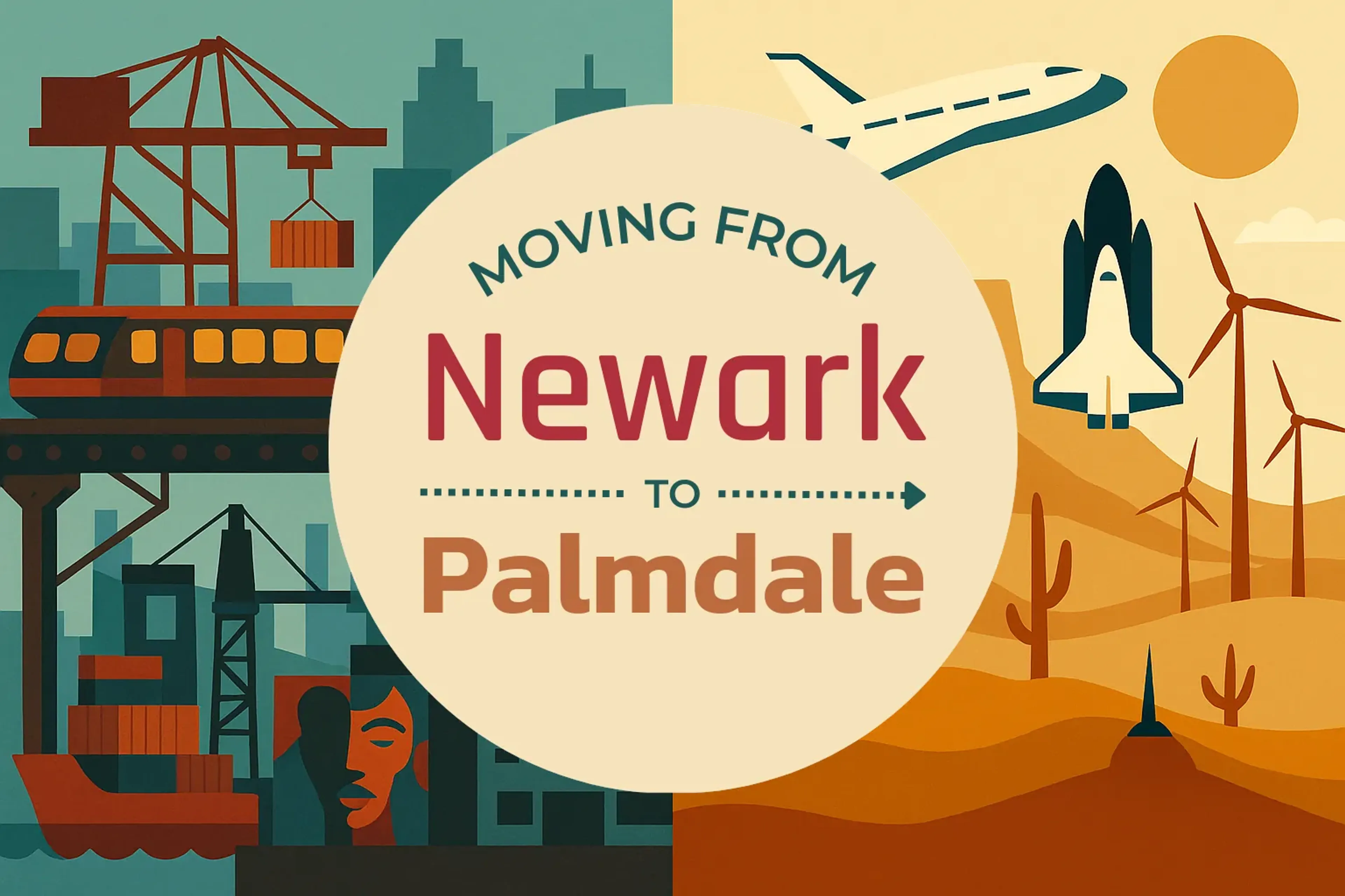 Side-by-side comparison of Newark to Palmdale moving companies