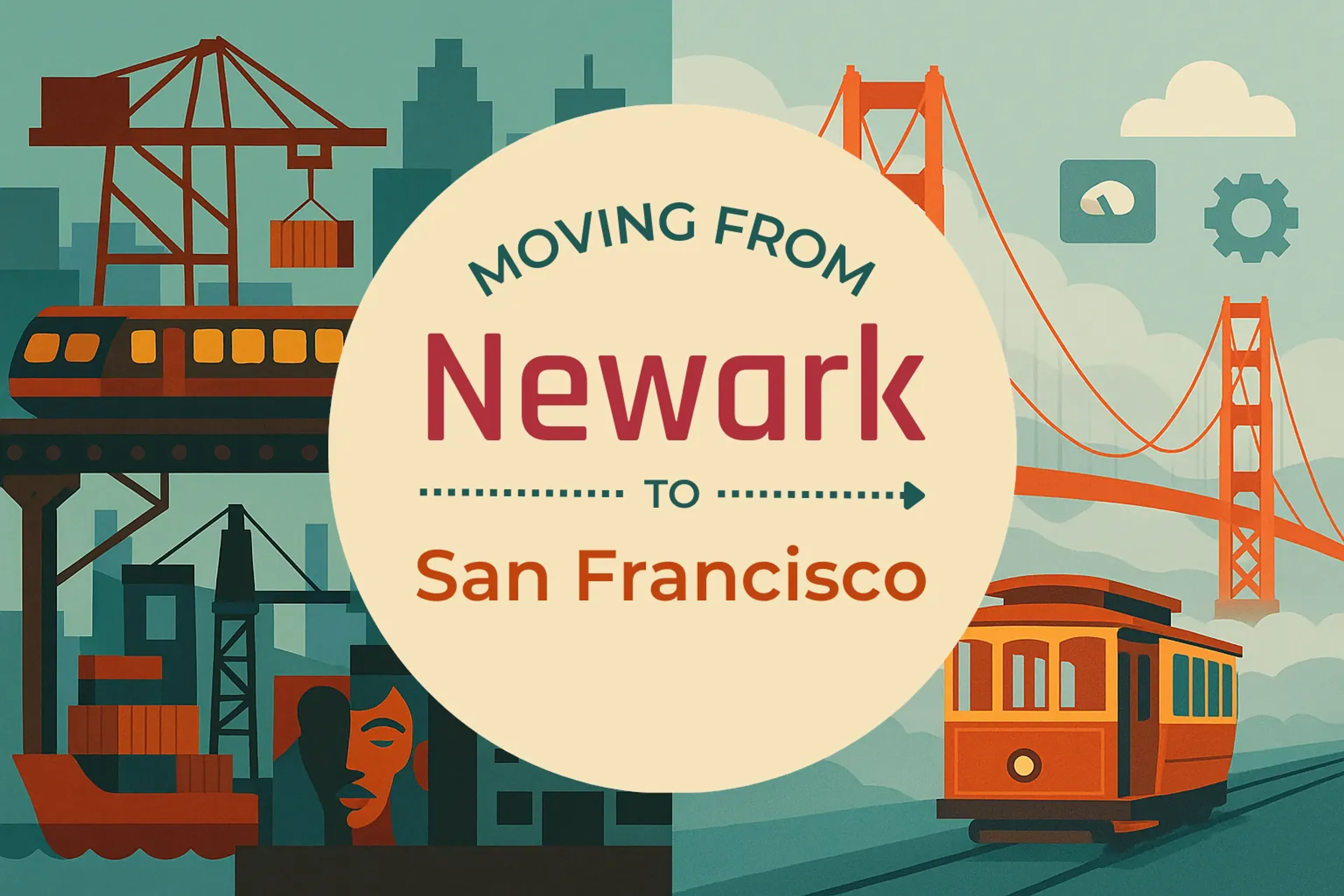 Side-by-side comparison of Newark to San Francisco moving companies