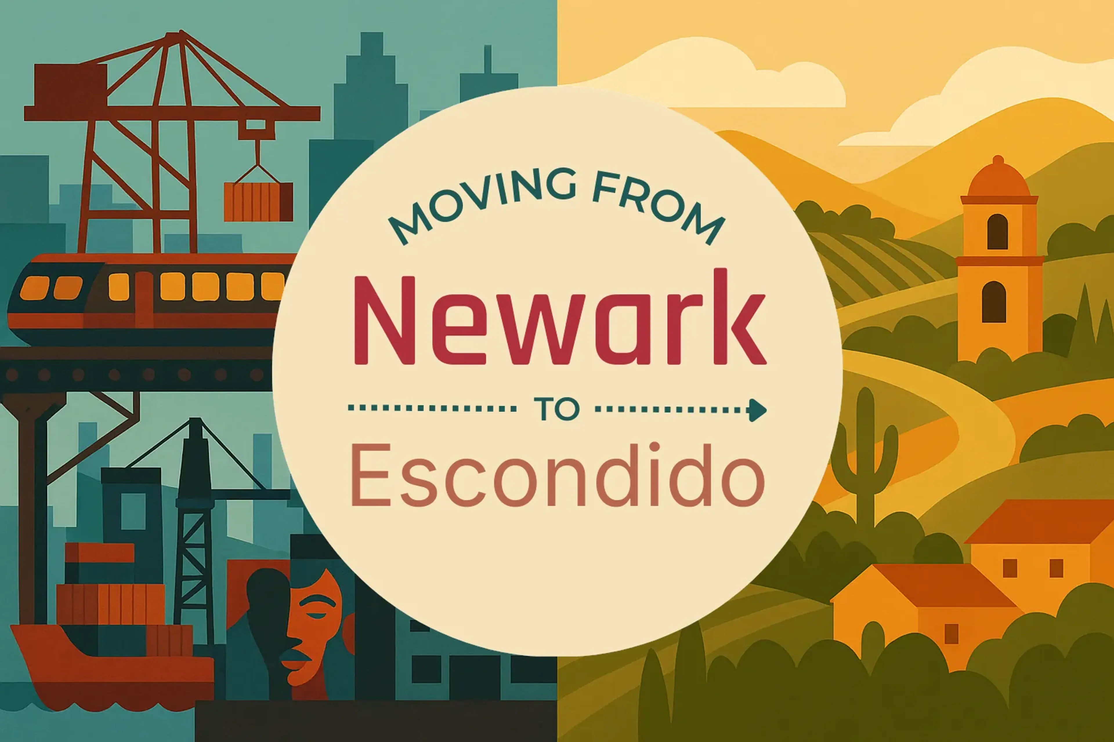 Side-by-side comparison of Newark to Escondido moving companies