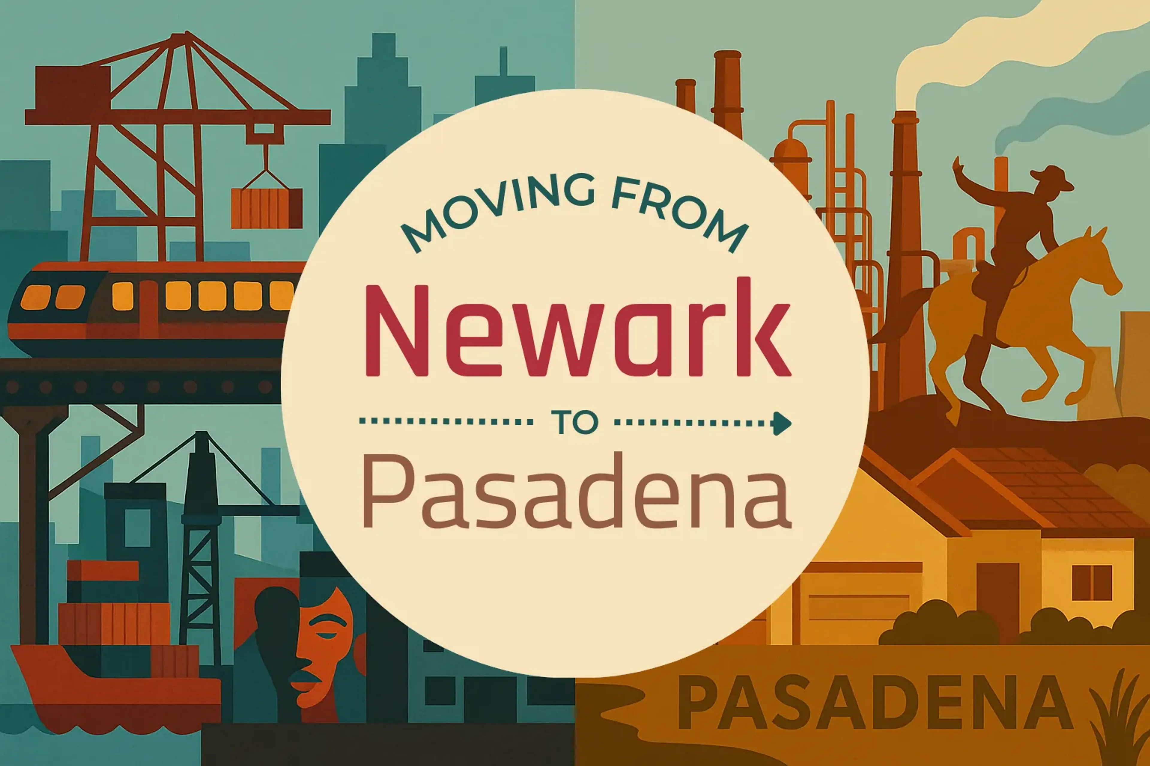 Side-by-side comparison of Newark to Pasadena moving companies