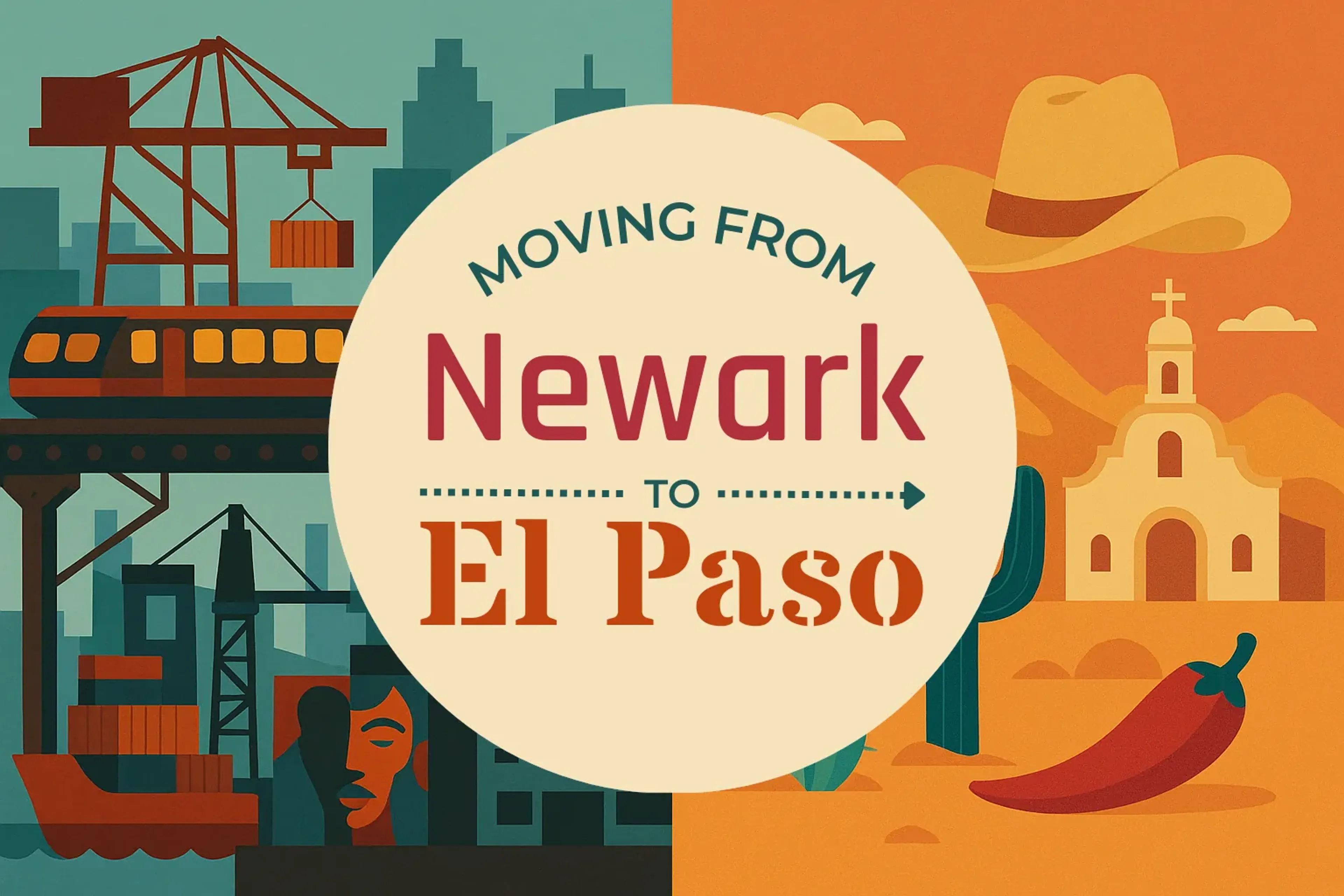 Side-by-side comparison of Newark to El Paso moving companies