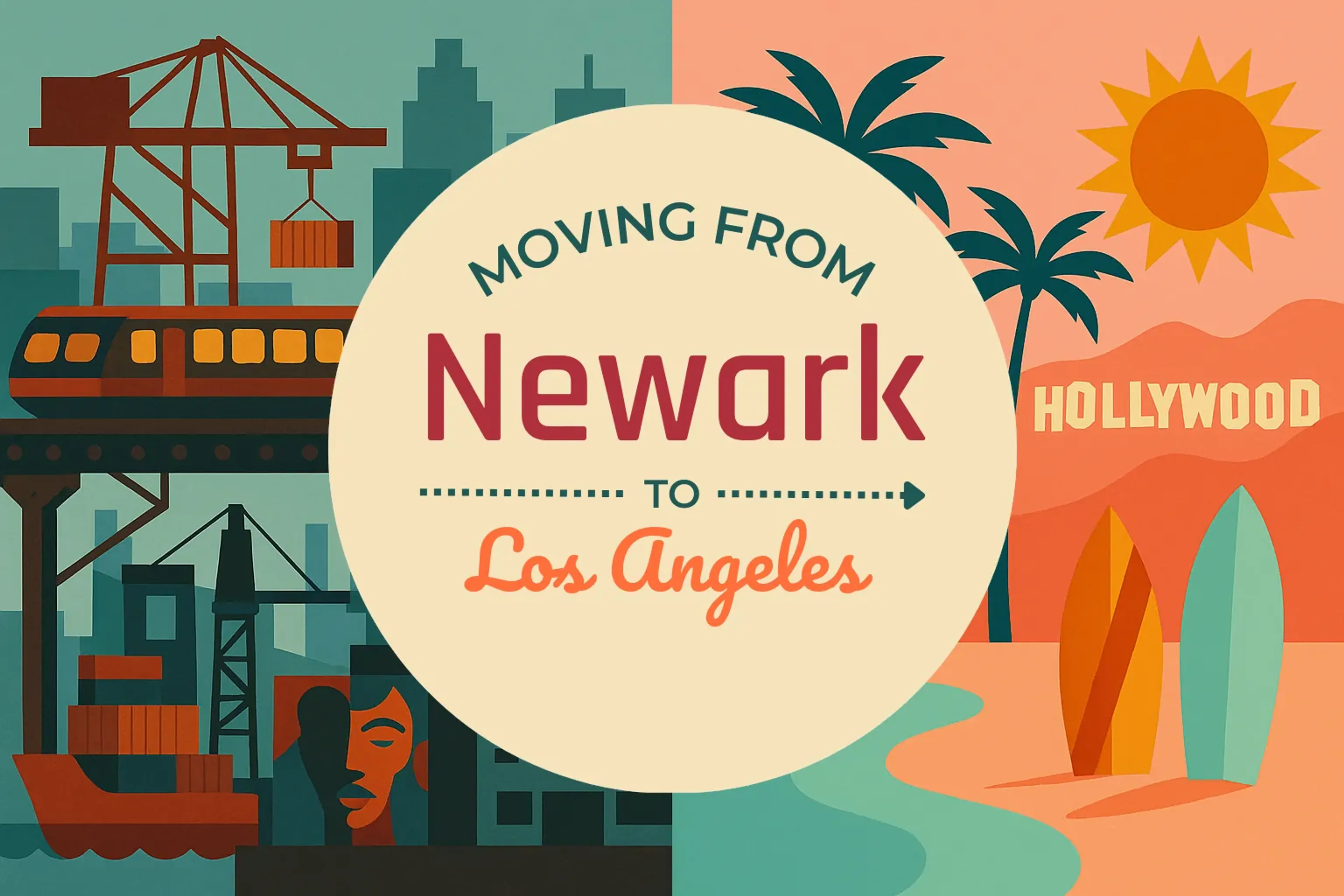 Side-by-side comparison of Newark to Los Angeles moving companies