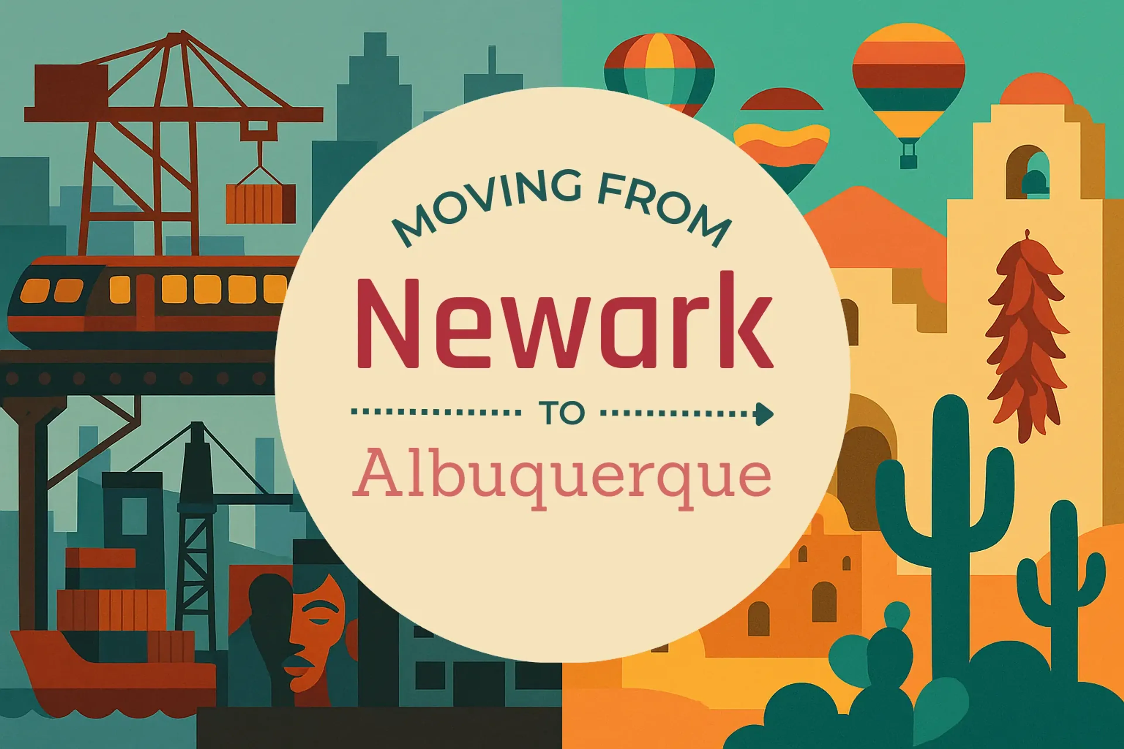 Side-by-side comparison of Newark to Albuquerque moving companies