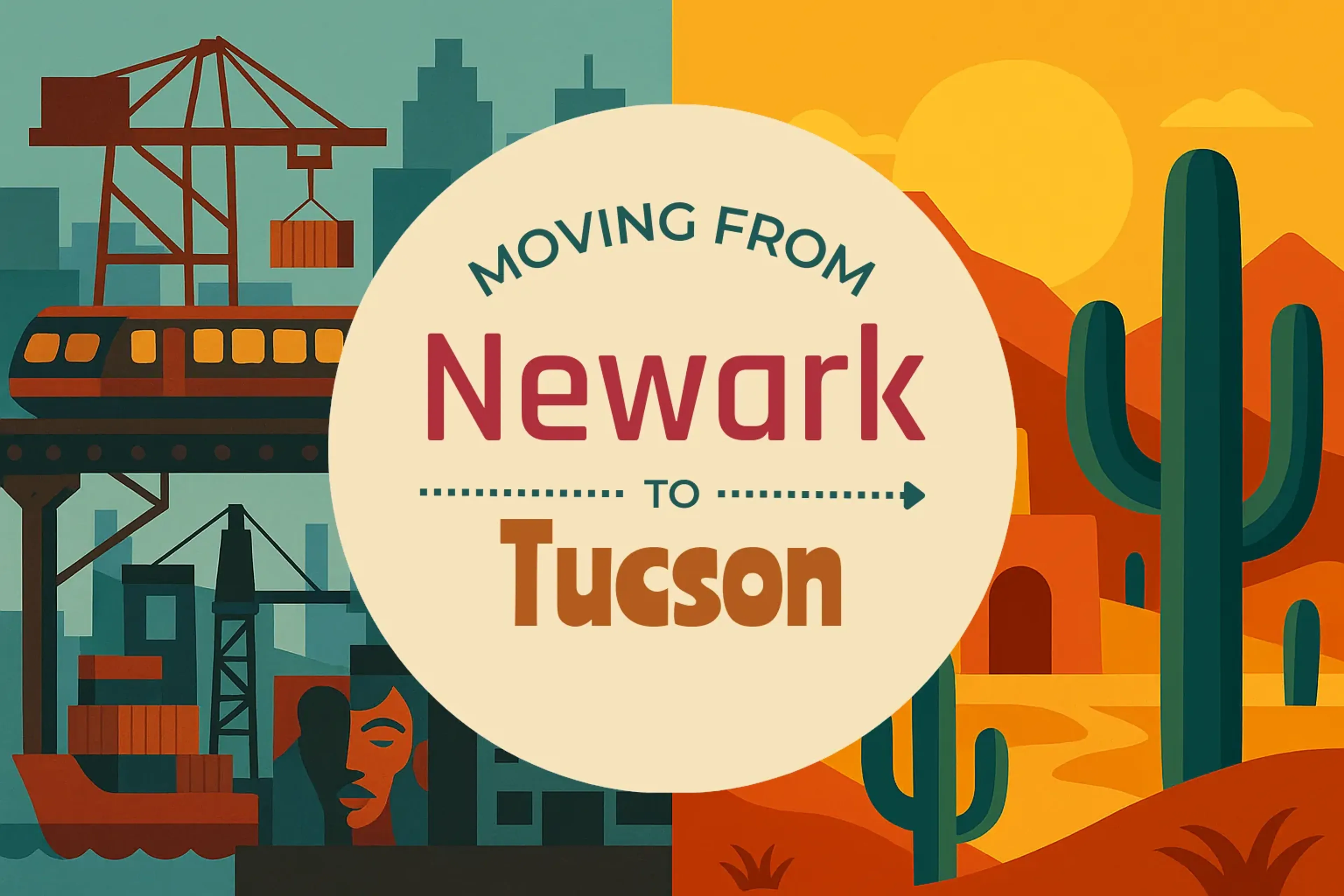 Side-by-side comparison of Newark to Tucson moving companies