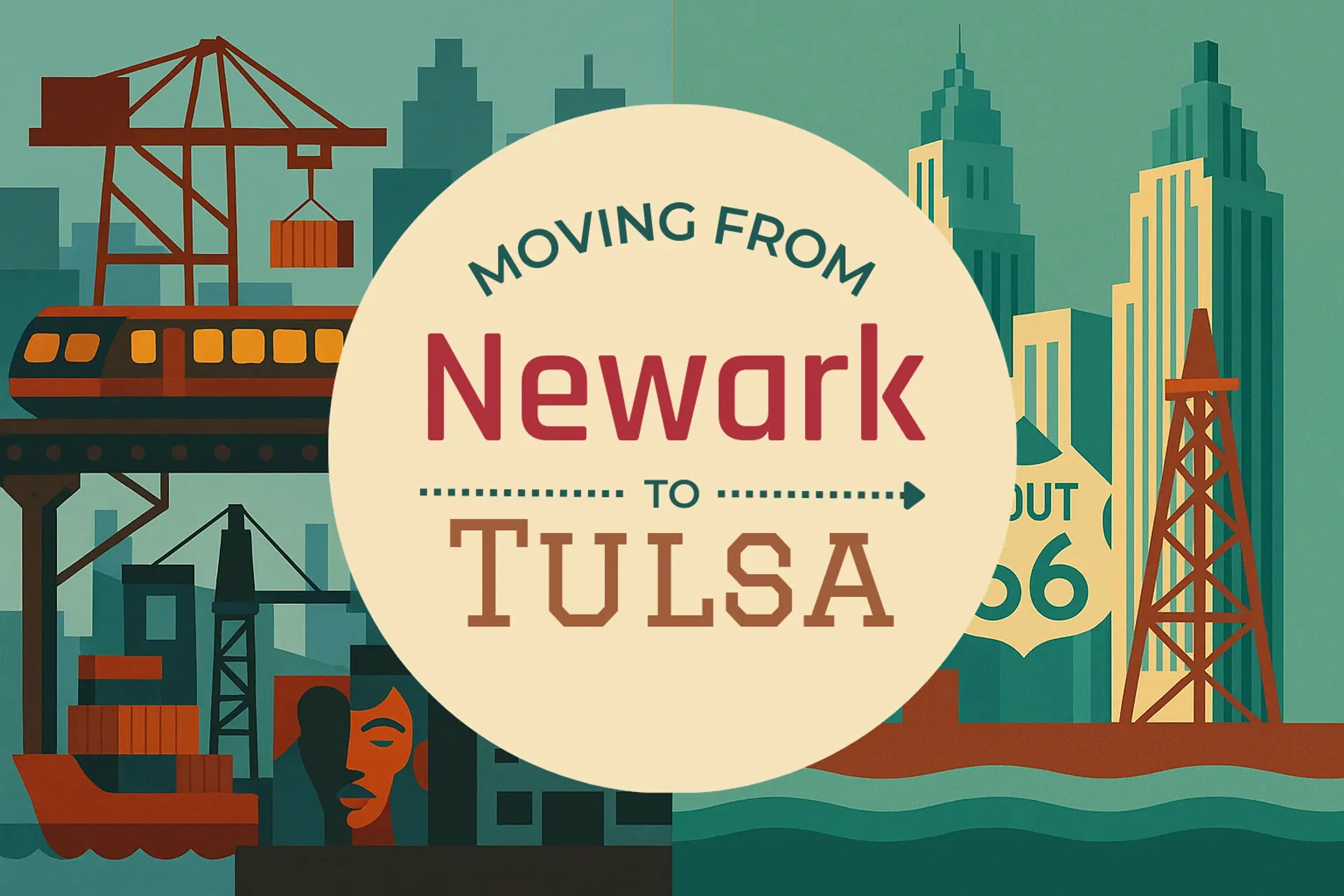 Side-by-side comparison of Newark to Tulsa moving companies