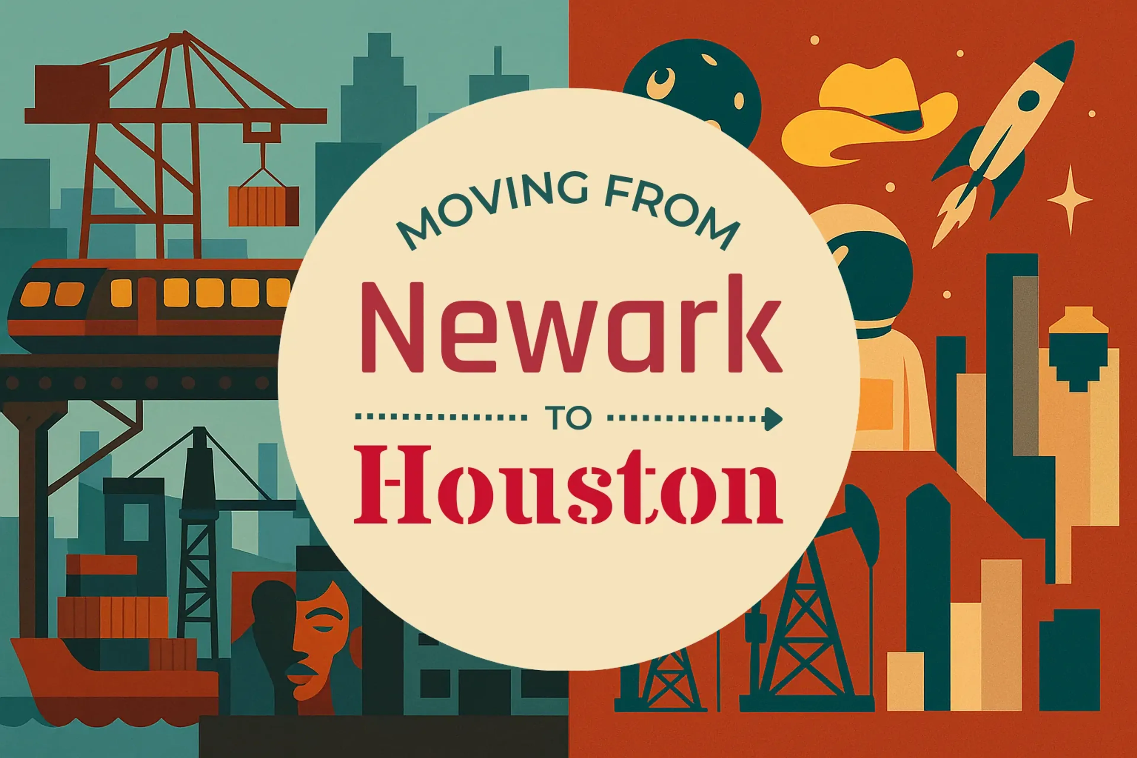 Side-by-side comparison of Newark to Houston moving companies