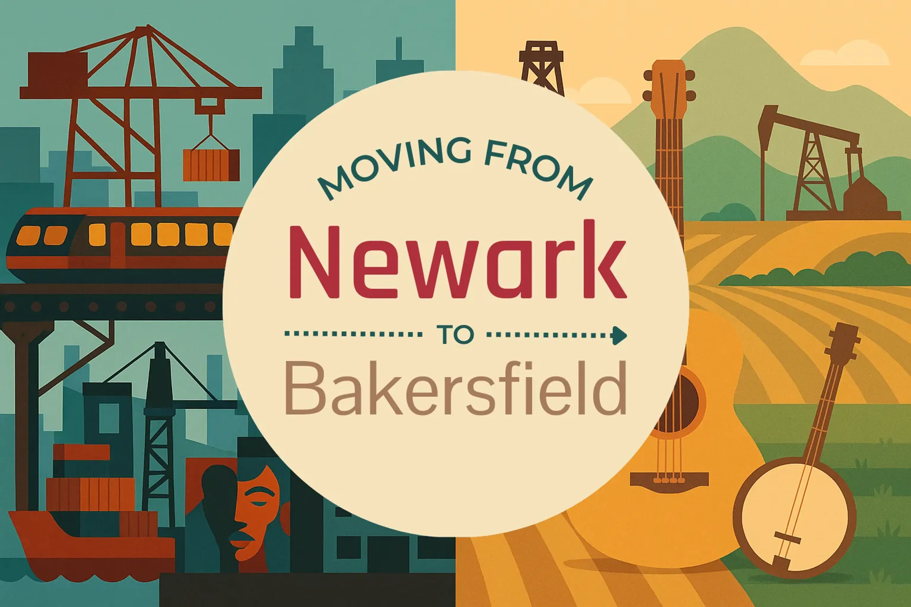 Side-by-side comparison of Newark to Bakersfield moving companies