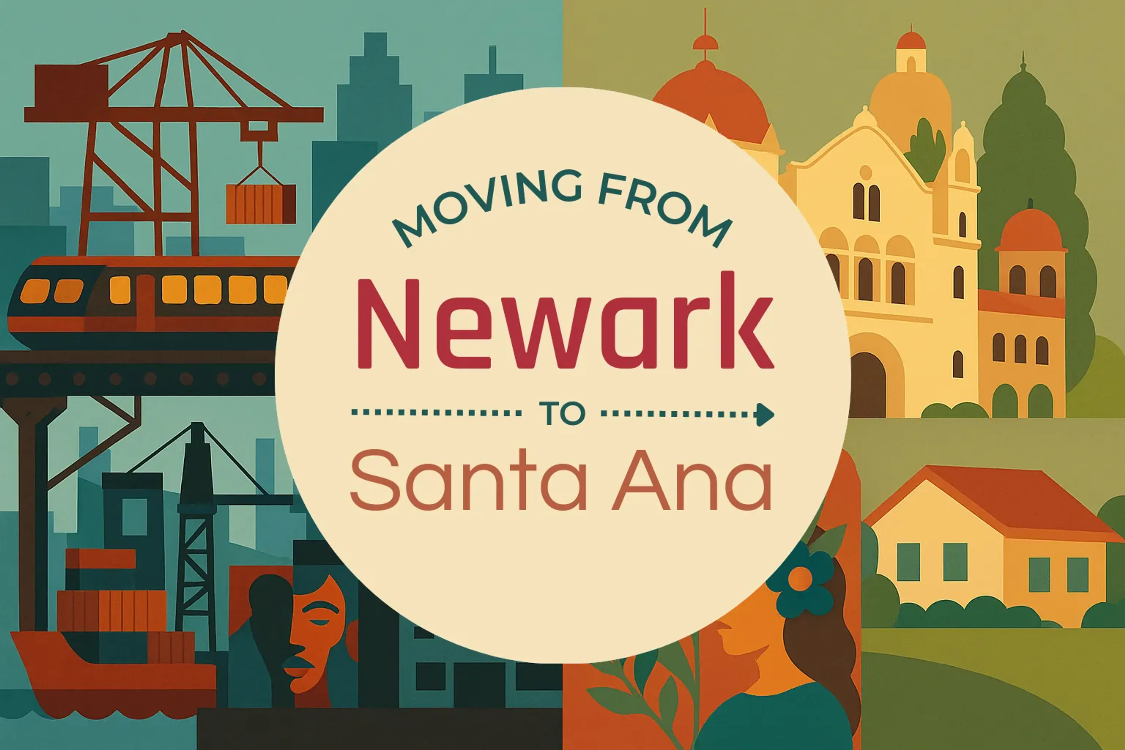 Side-by-side comparison of Newark to Santa Ana moving companies