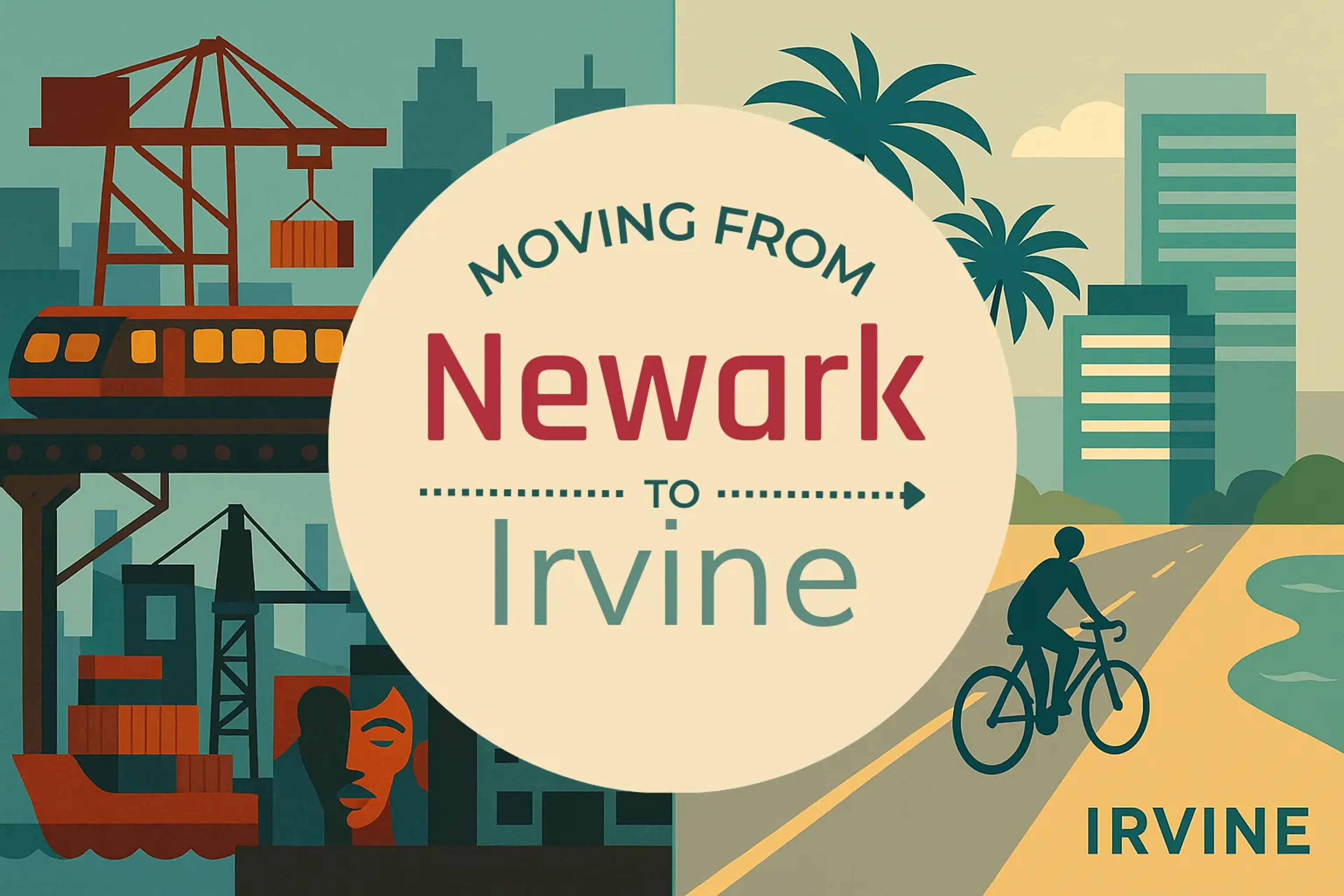 Side-by-side comparison of Newark to Irvine moving companies