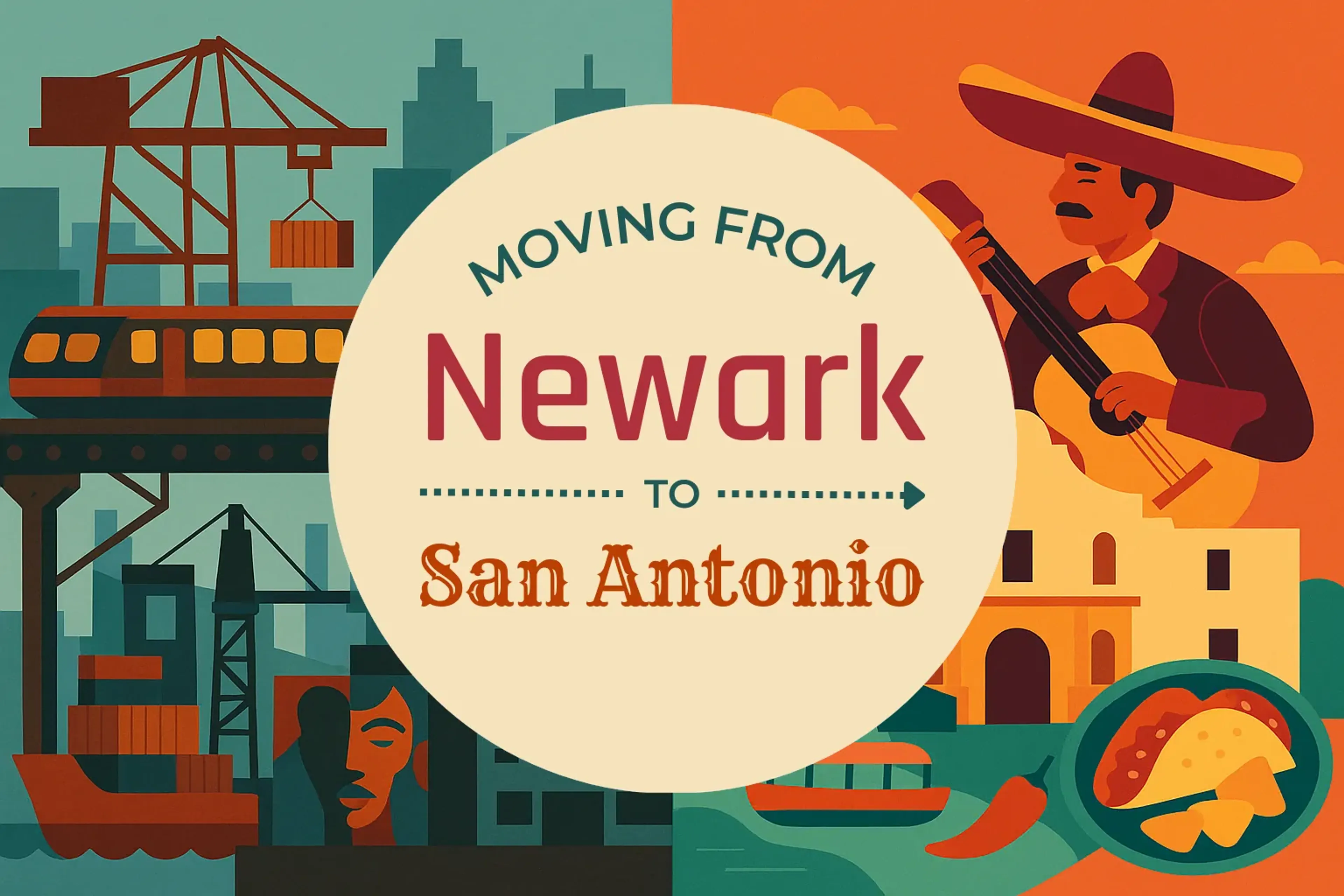 Side-by-side comparison of Newark to San Antonio moving companies