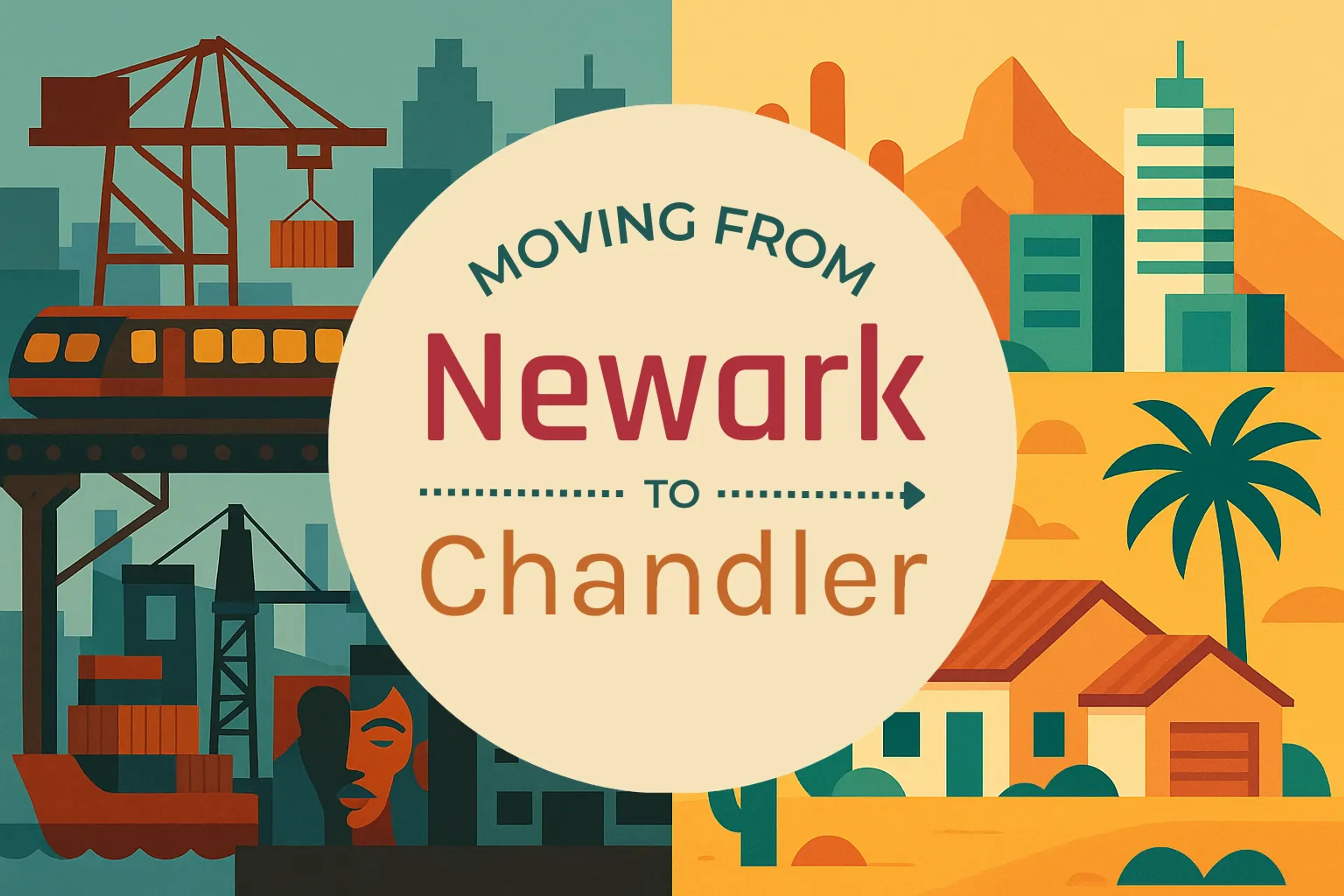Side-by-side comparison of Newark to Chandler moving companies