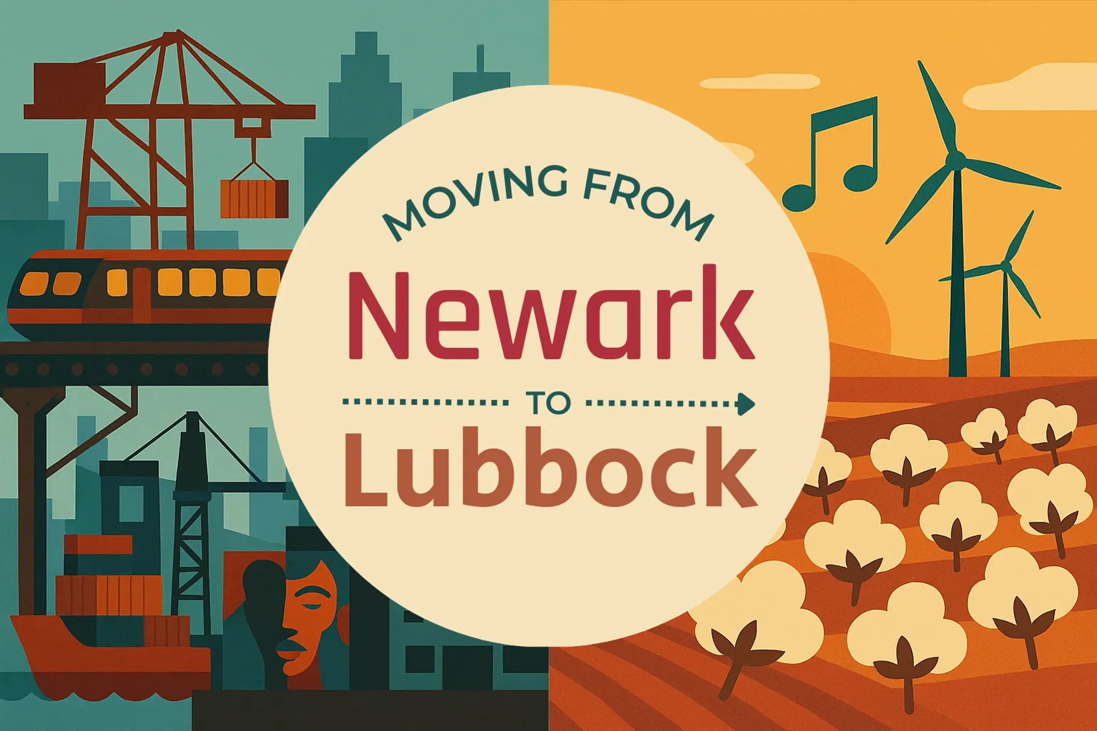 Side-by-side comparison of Newark to Lubbock moving companies