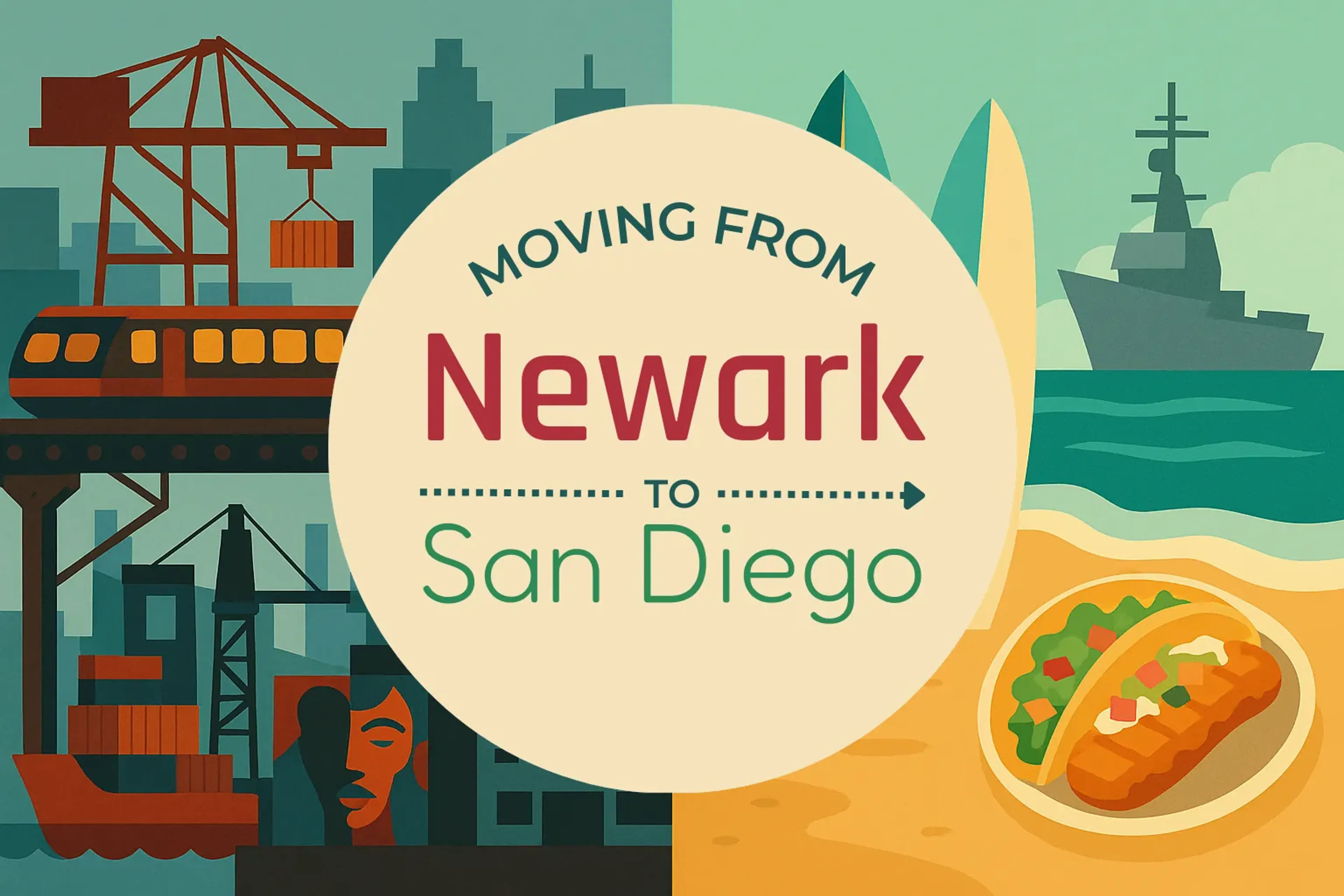 Side-by-side comparison of Newark to San Diego moving companies